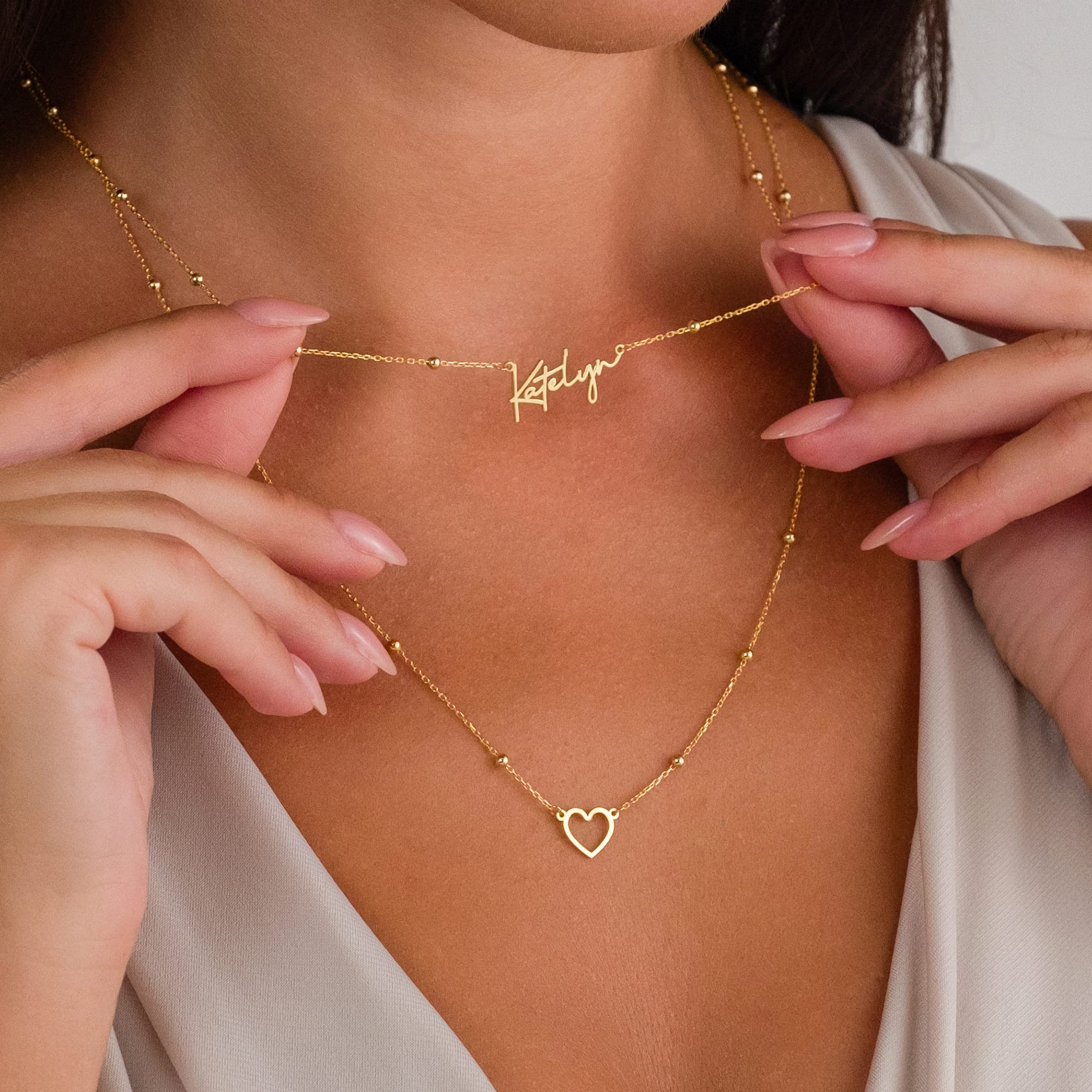 Name Heart Pendant Necklace - 925 Silver