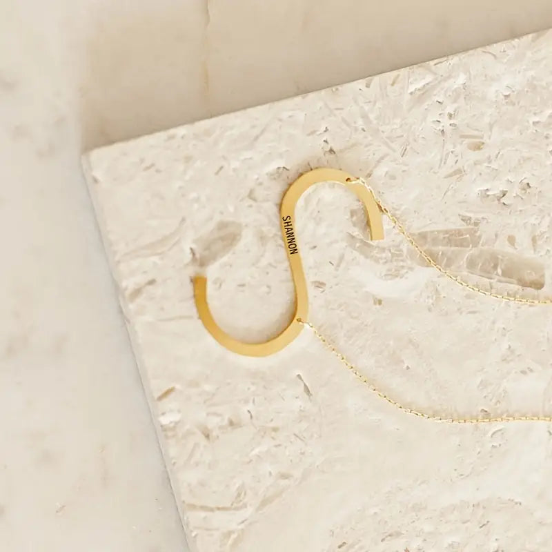 Capital Letter Necklace with Letter and Name Details