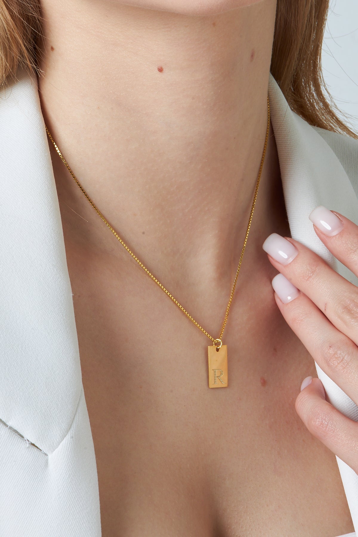 Plate Alphabet Necklace - 925 Silver