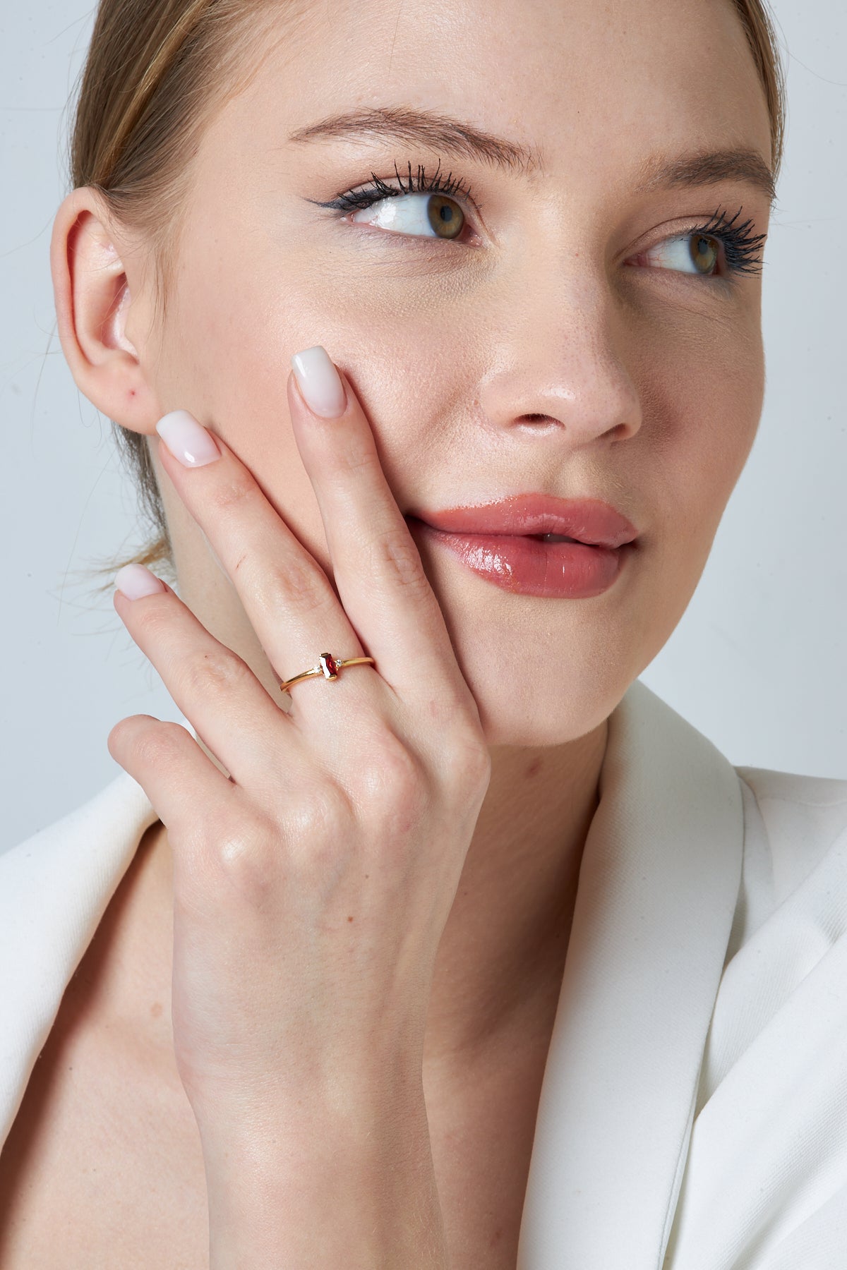 Colorful Solitaire Baguette Ring - 925 SILVER