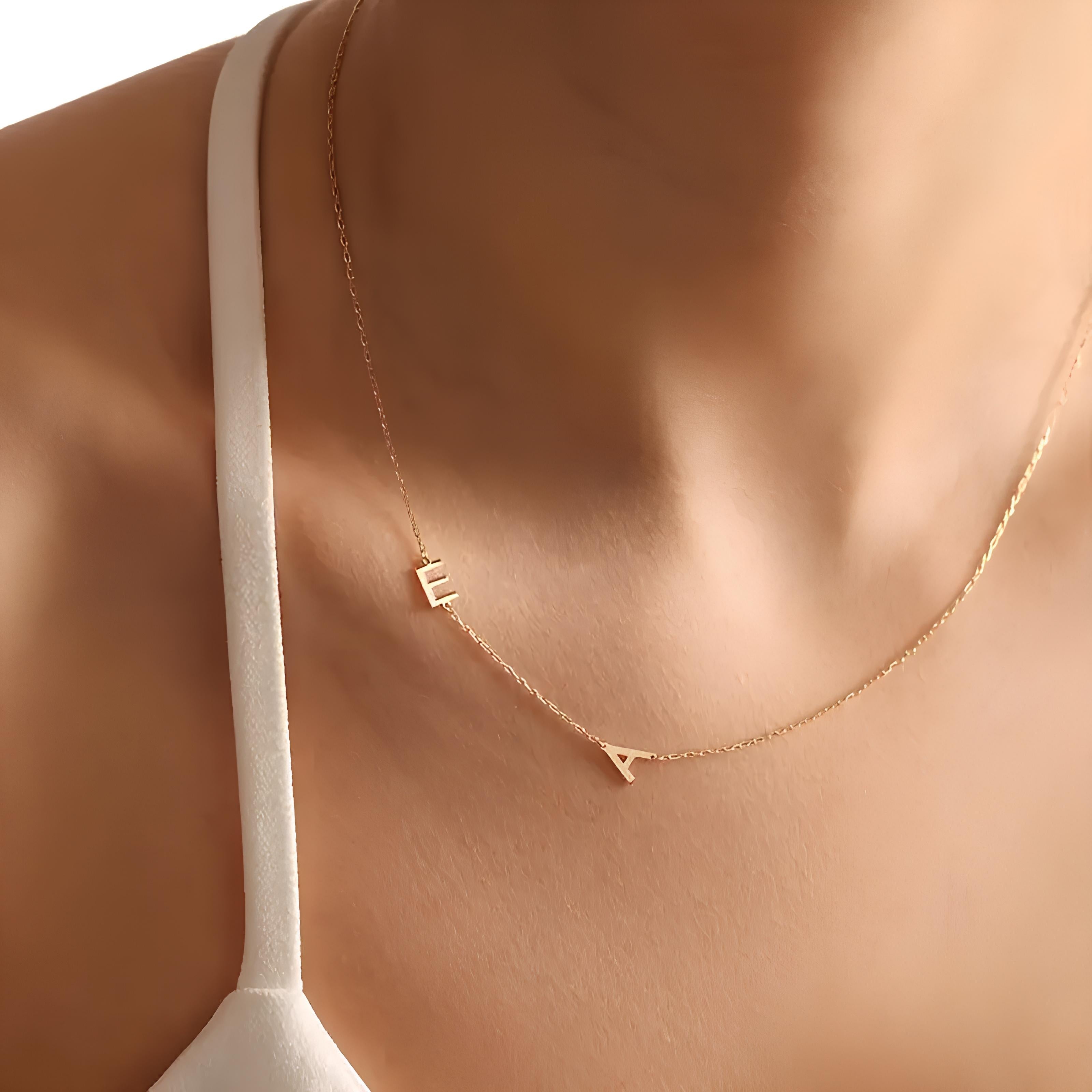 Minimal Letter Necklace - 925 Silver