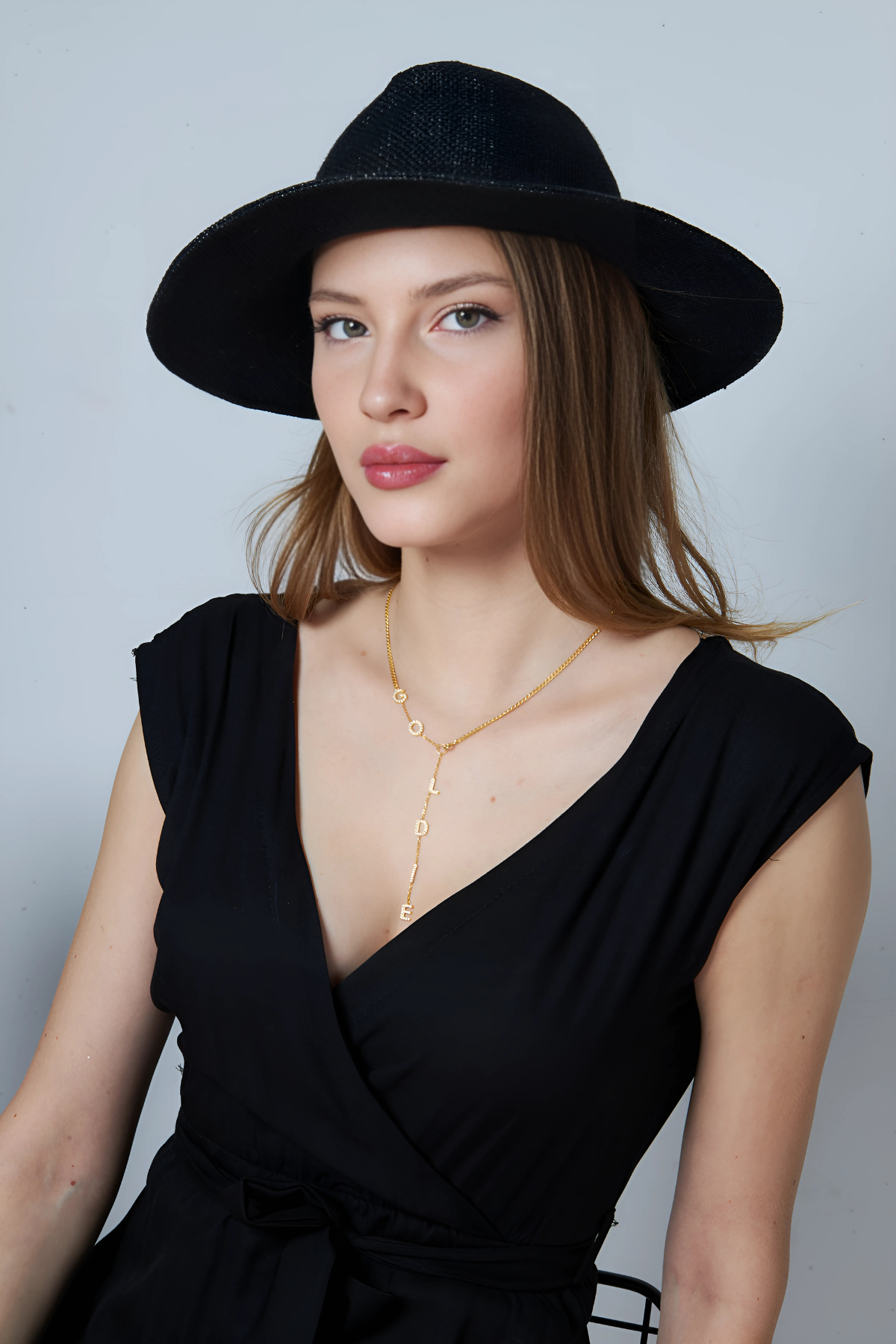 Stone Letter Y Necklace - 925 SILVER