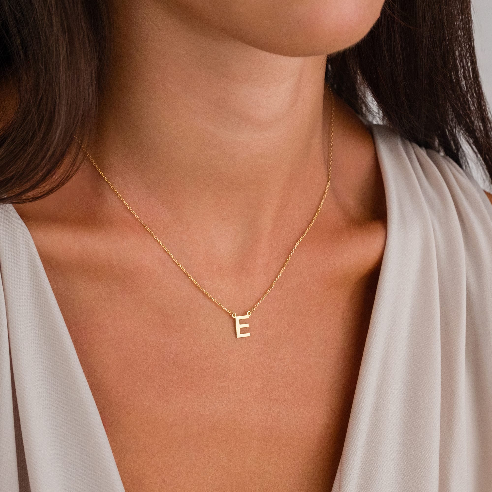 Letter Necklace Without Stone - 925 Silver