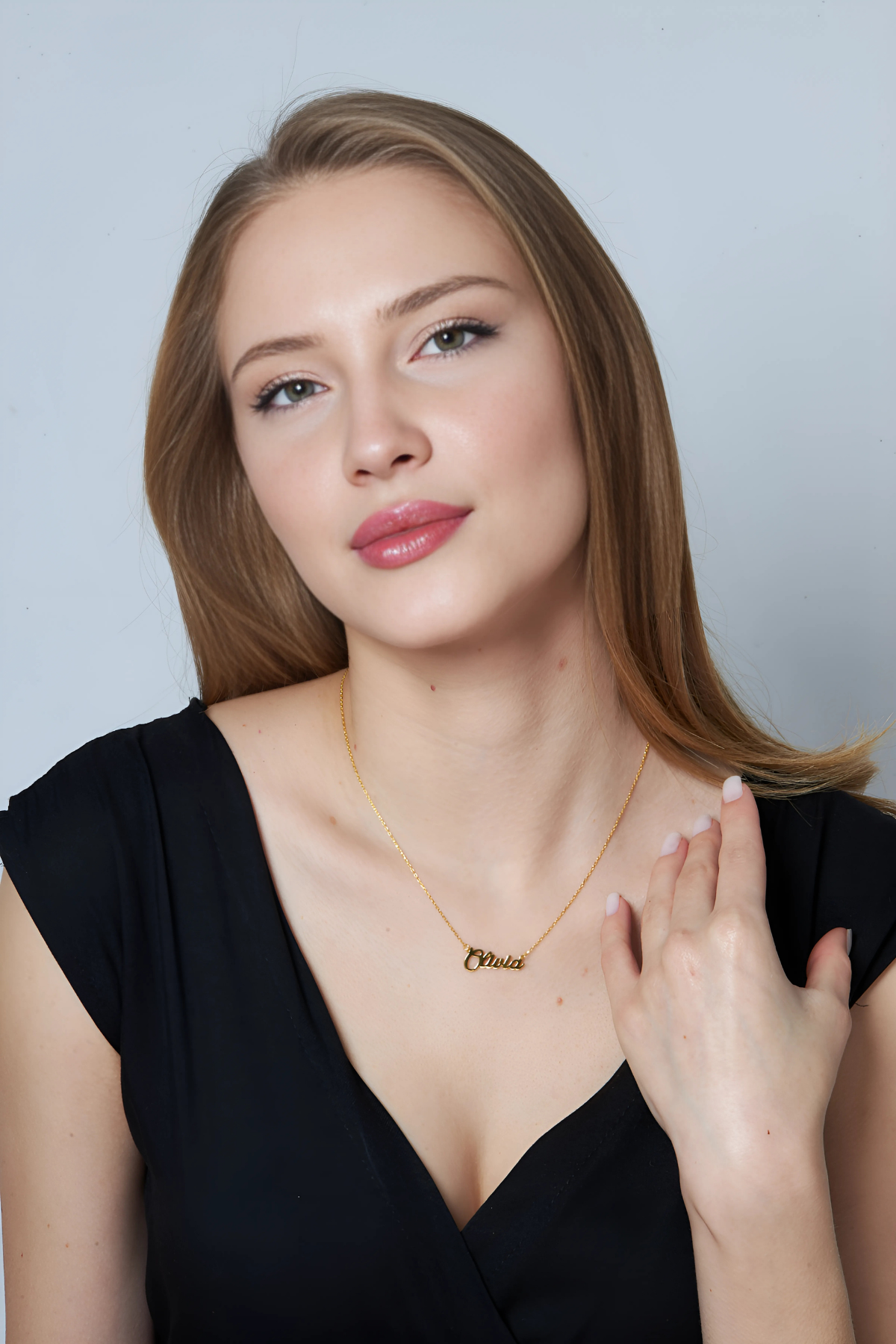 Horizontal Name Necklace - 925 Silver