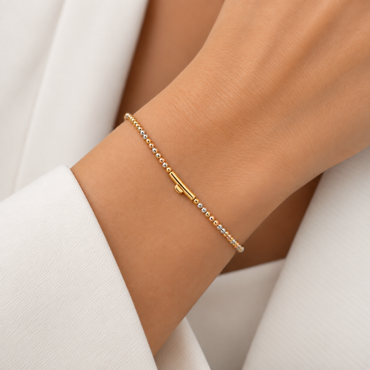 TRICOLOR MINI DORIKA ARMBAND | 14K GOLD