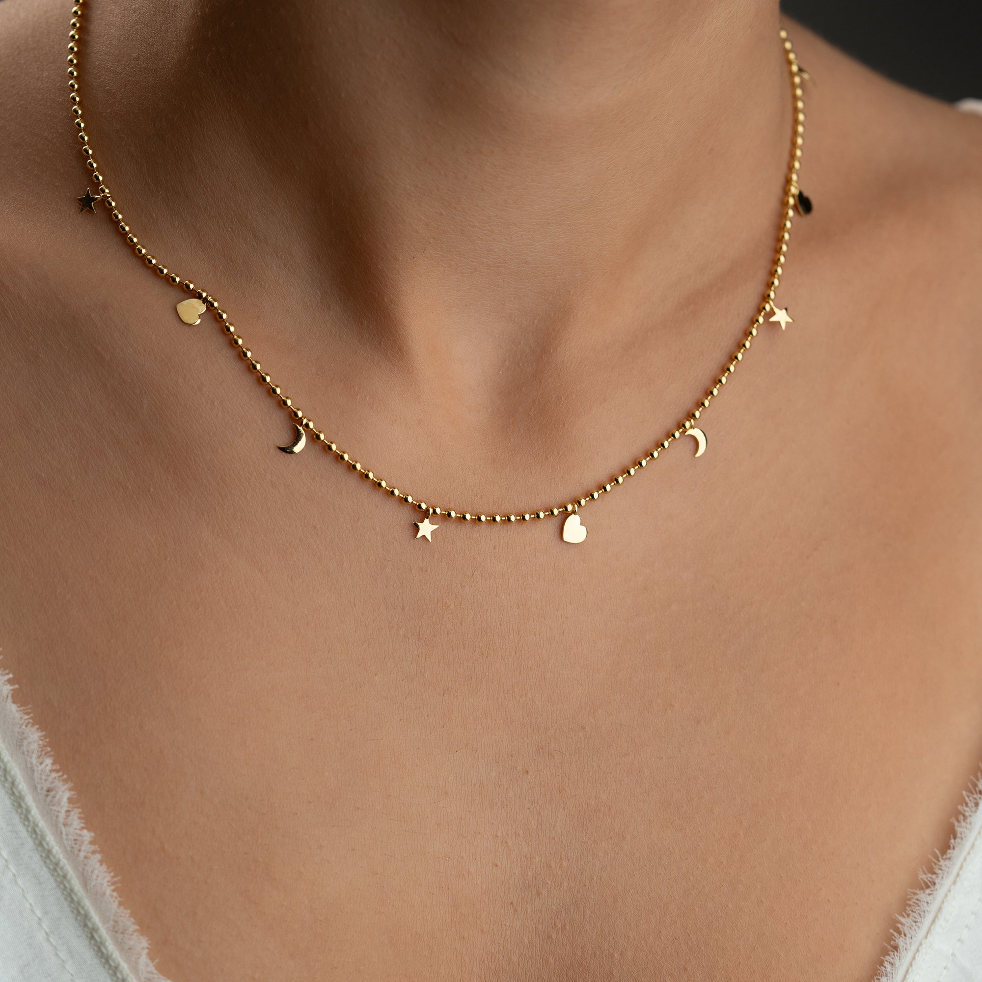 LUNA HERZ HALSKETTE | 925 SILBER