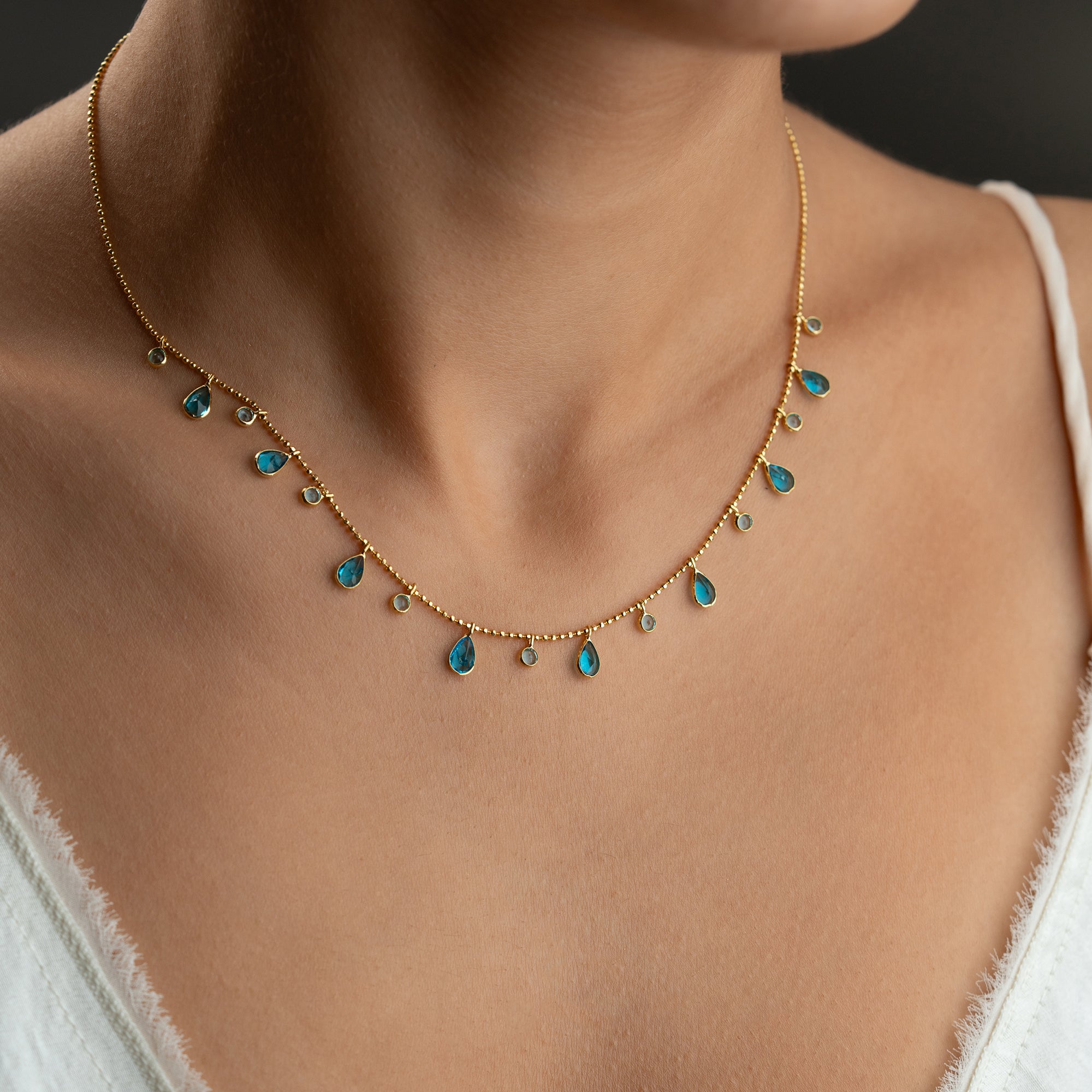 LUNA AQUA HALSKETTE | 925 SILBER