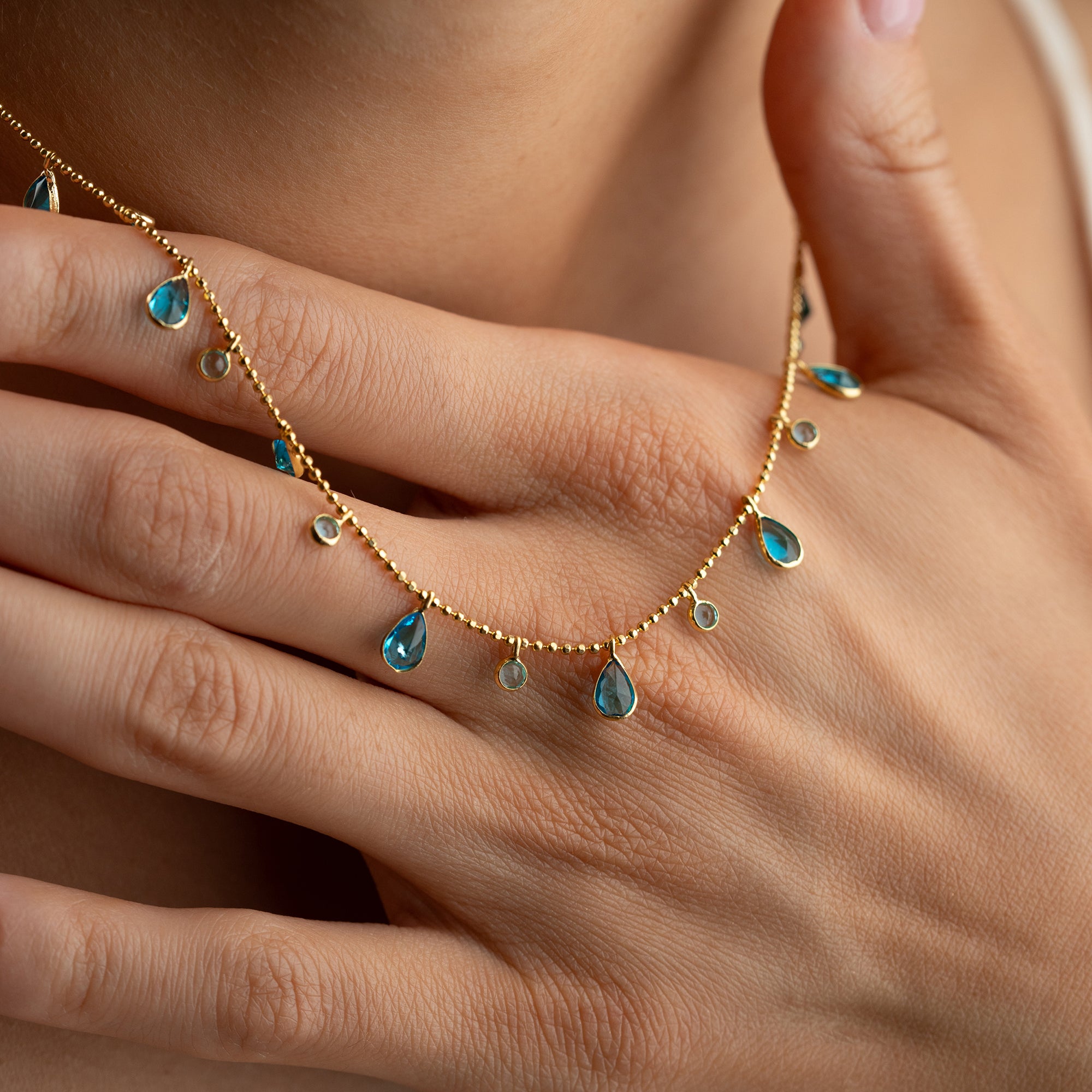 LUNA AQUA HALSKETTE | 925 SILBER