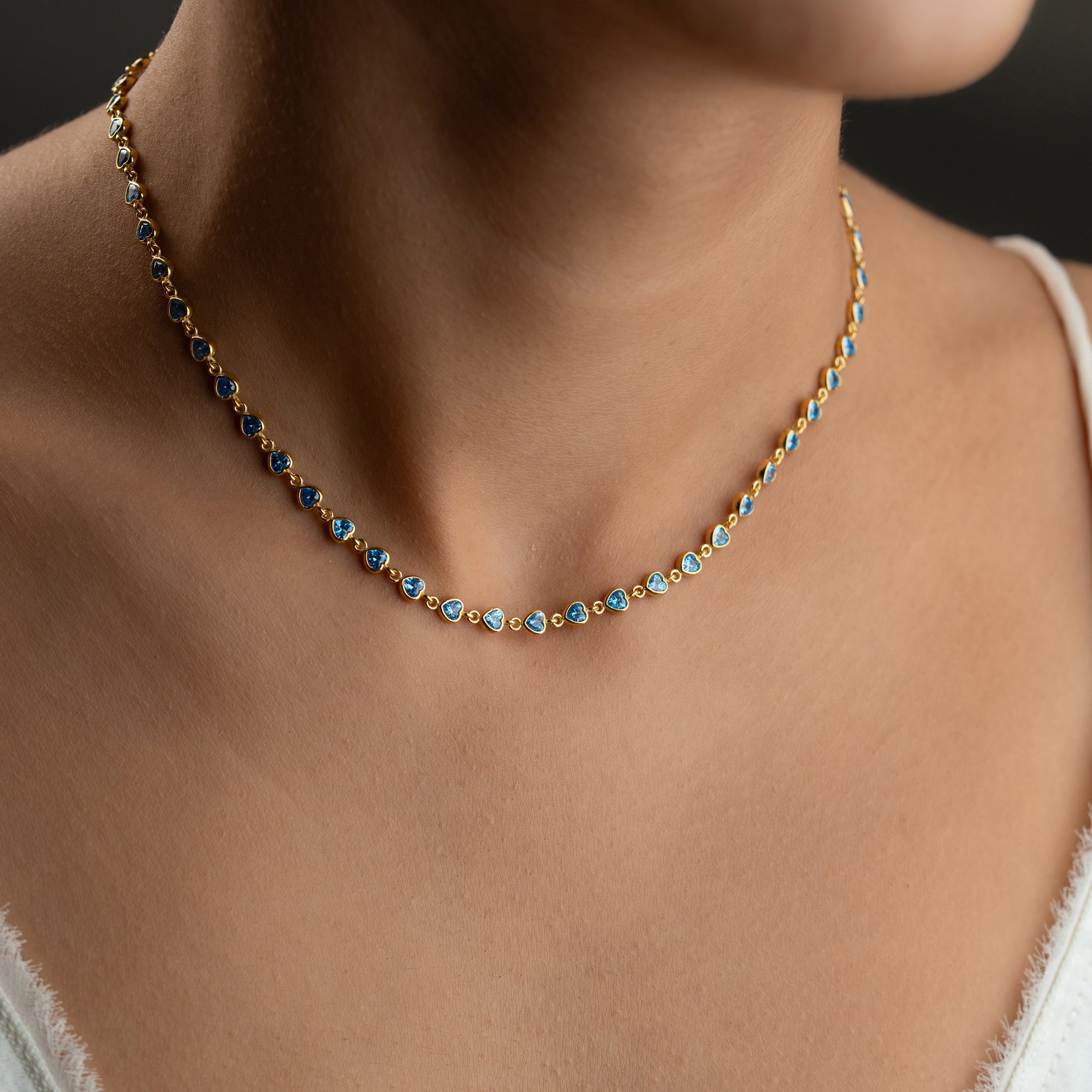 SAPHIR LIEBE HALSKETTE | 925 SILBER