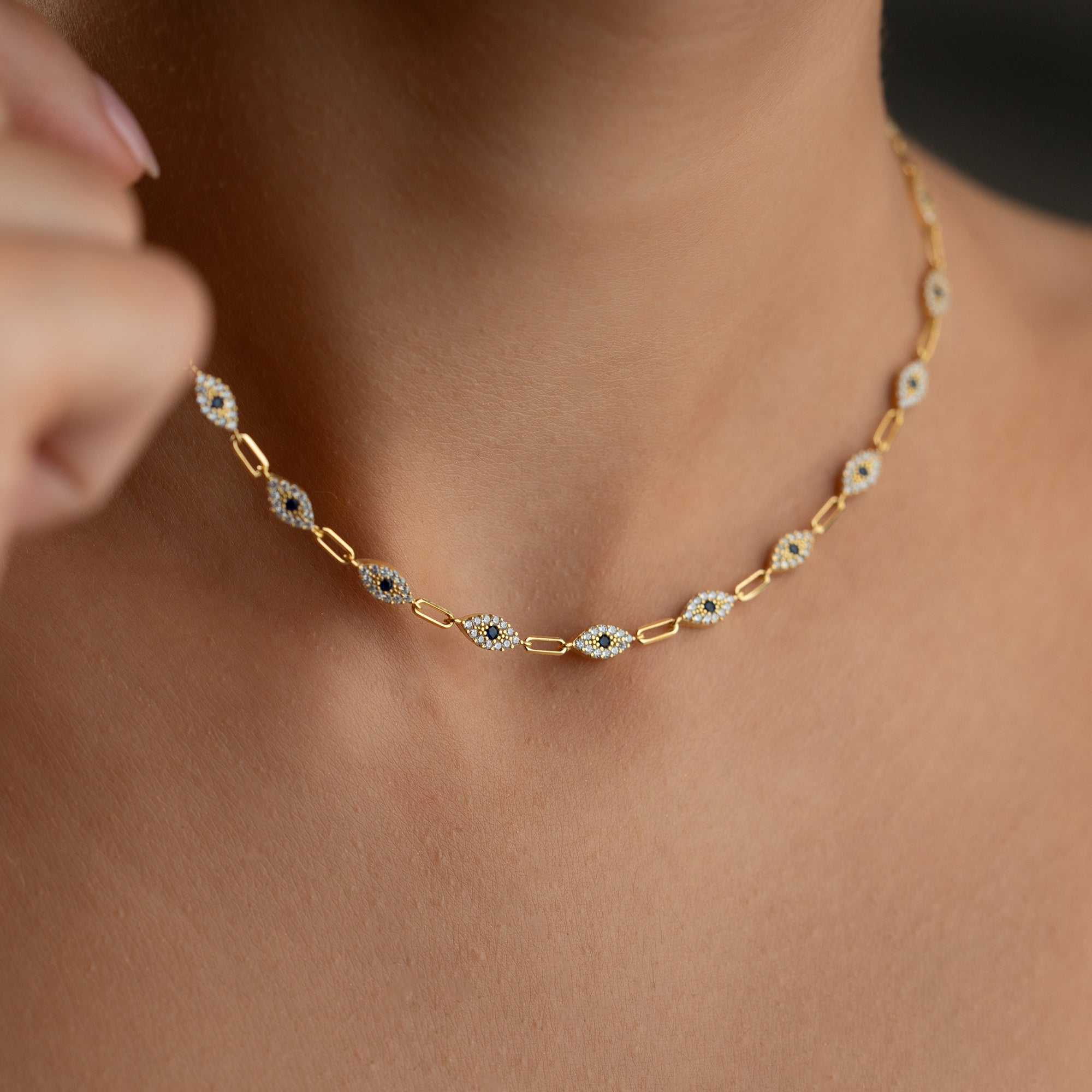 EYE CHARM HALSKETTE | 925 SILBER