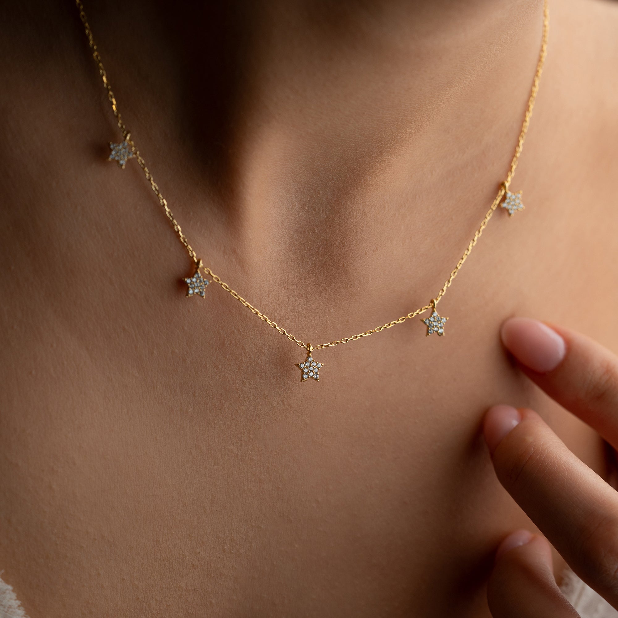 FÜNF STERN HALSKETTE | 925 SILBER