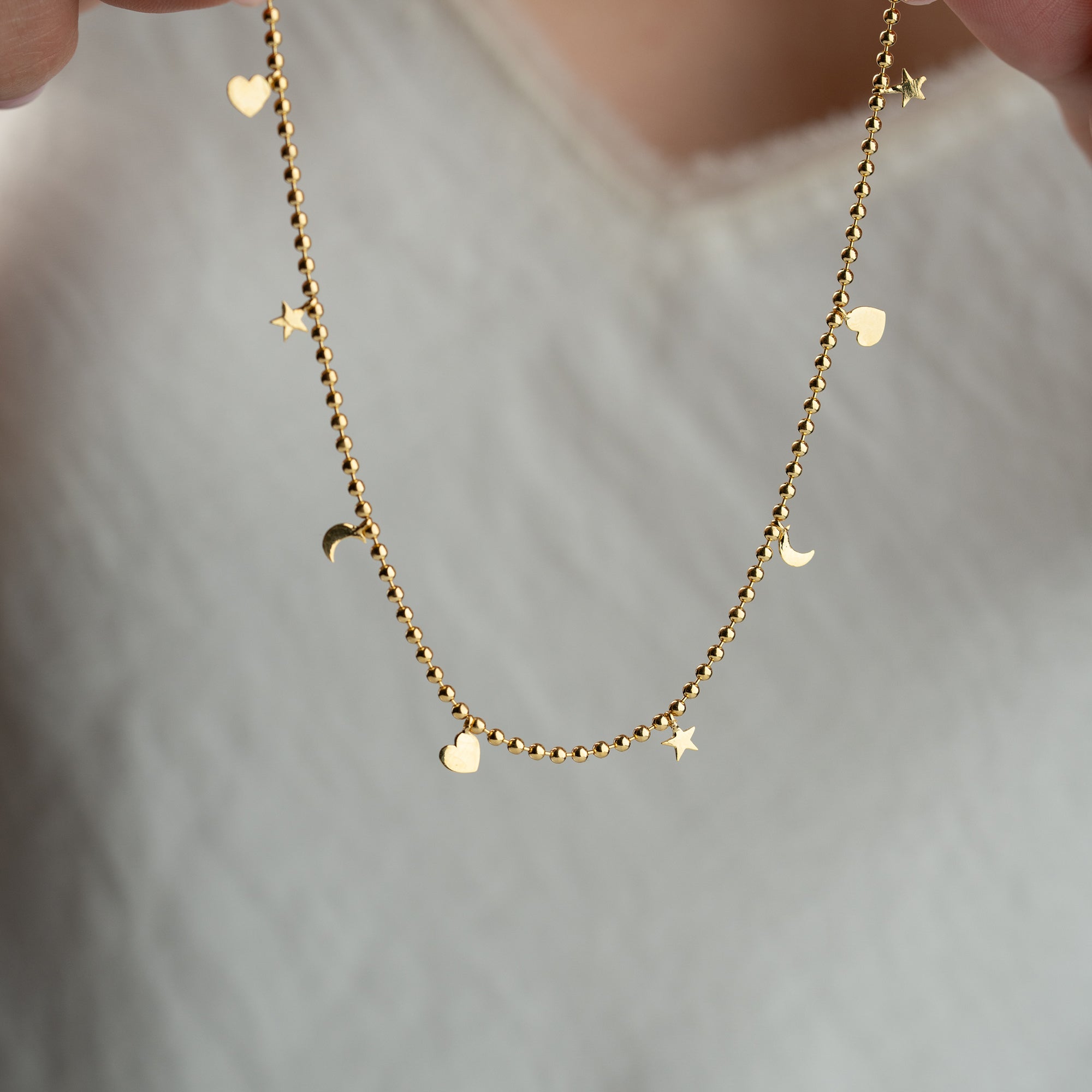 LUNA HERZ HALSKETTE | 925 SILBER