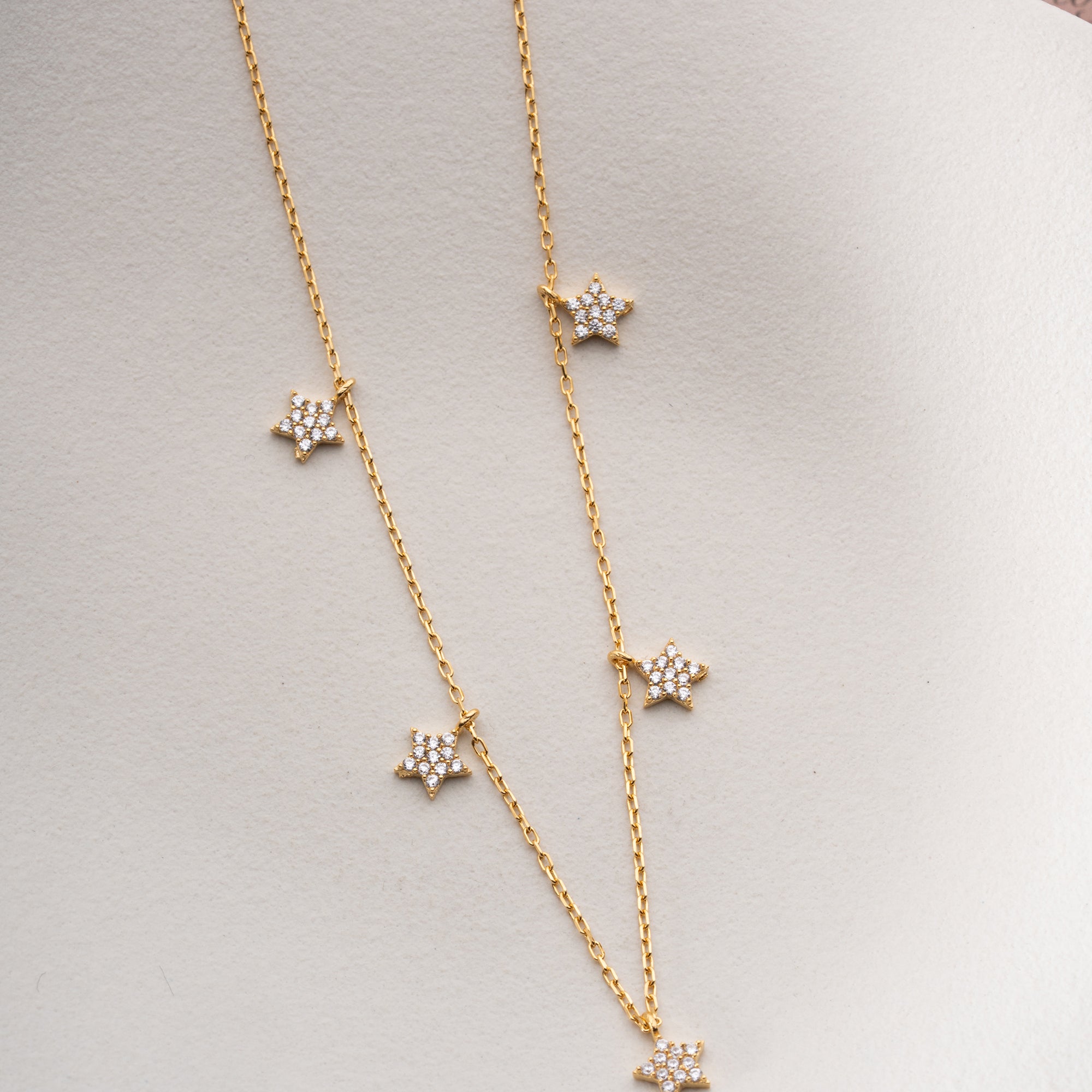 FÜNF STERN HALSKETTE | 925 SILBER