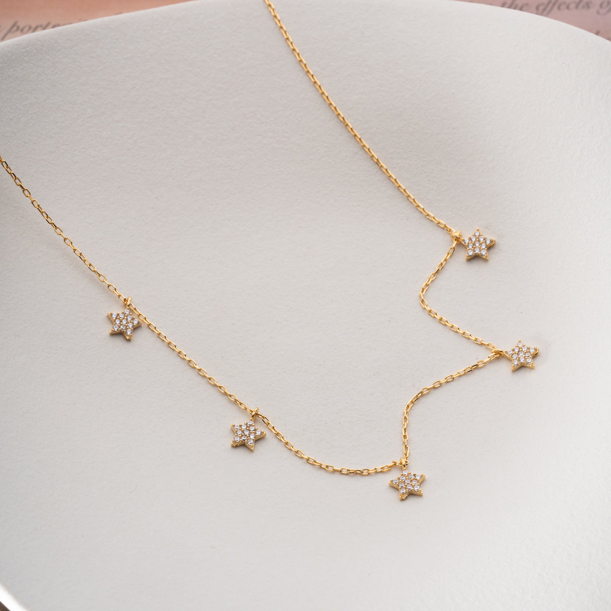 FÜNF STERN HALSKETTE | 925 SILBER