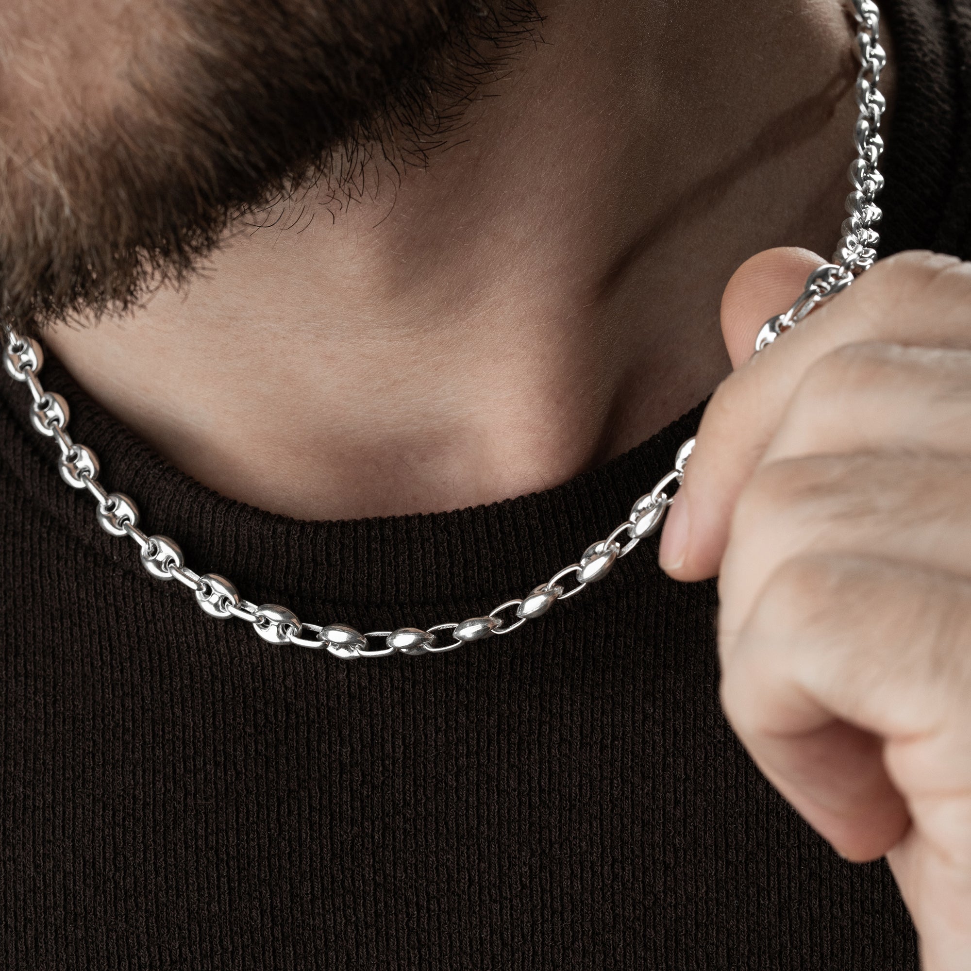 BOHNEN THIN HALSKETTE | 925 SILBER