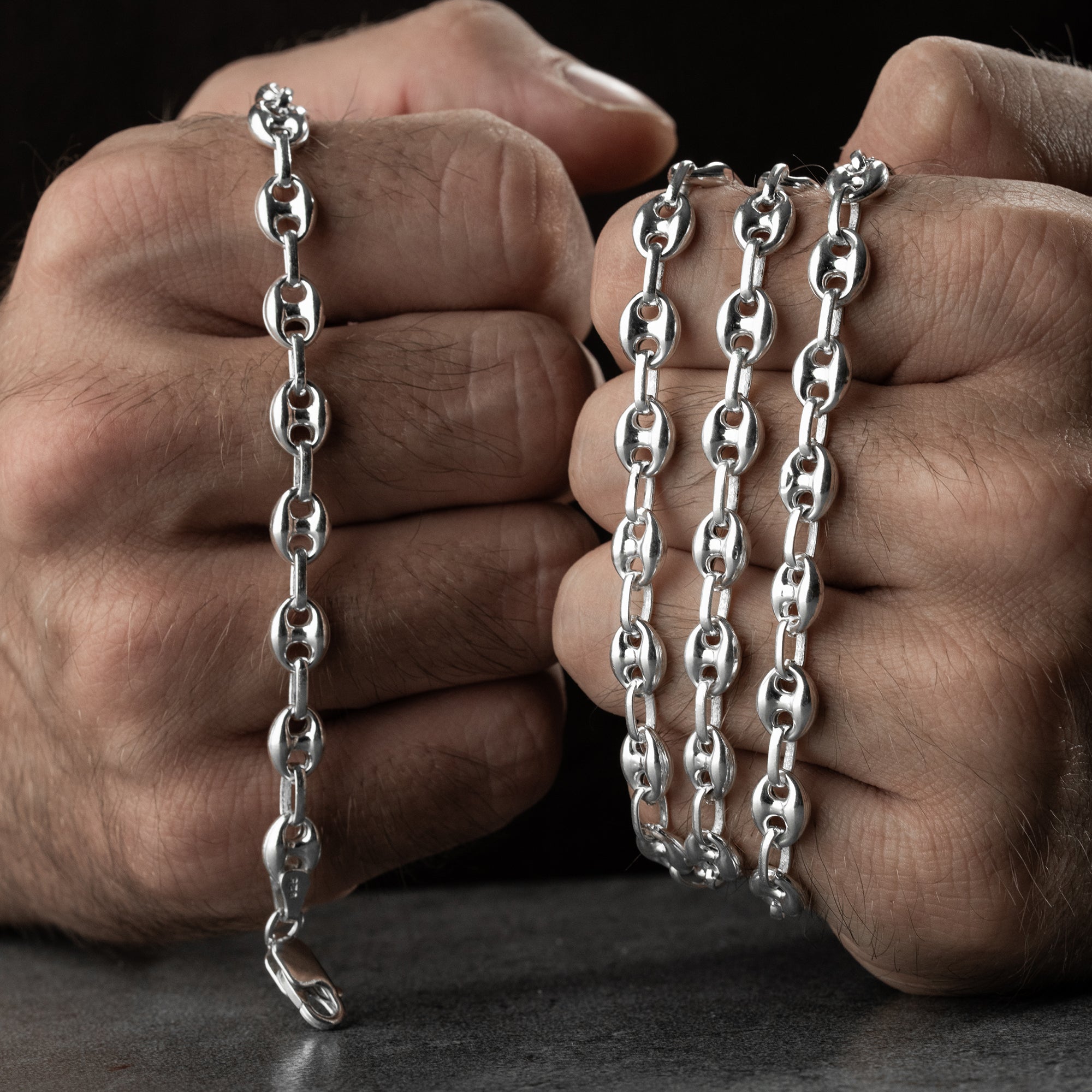 BOHNEN HALSKETTE SET | 925 SILBER