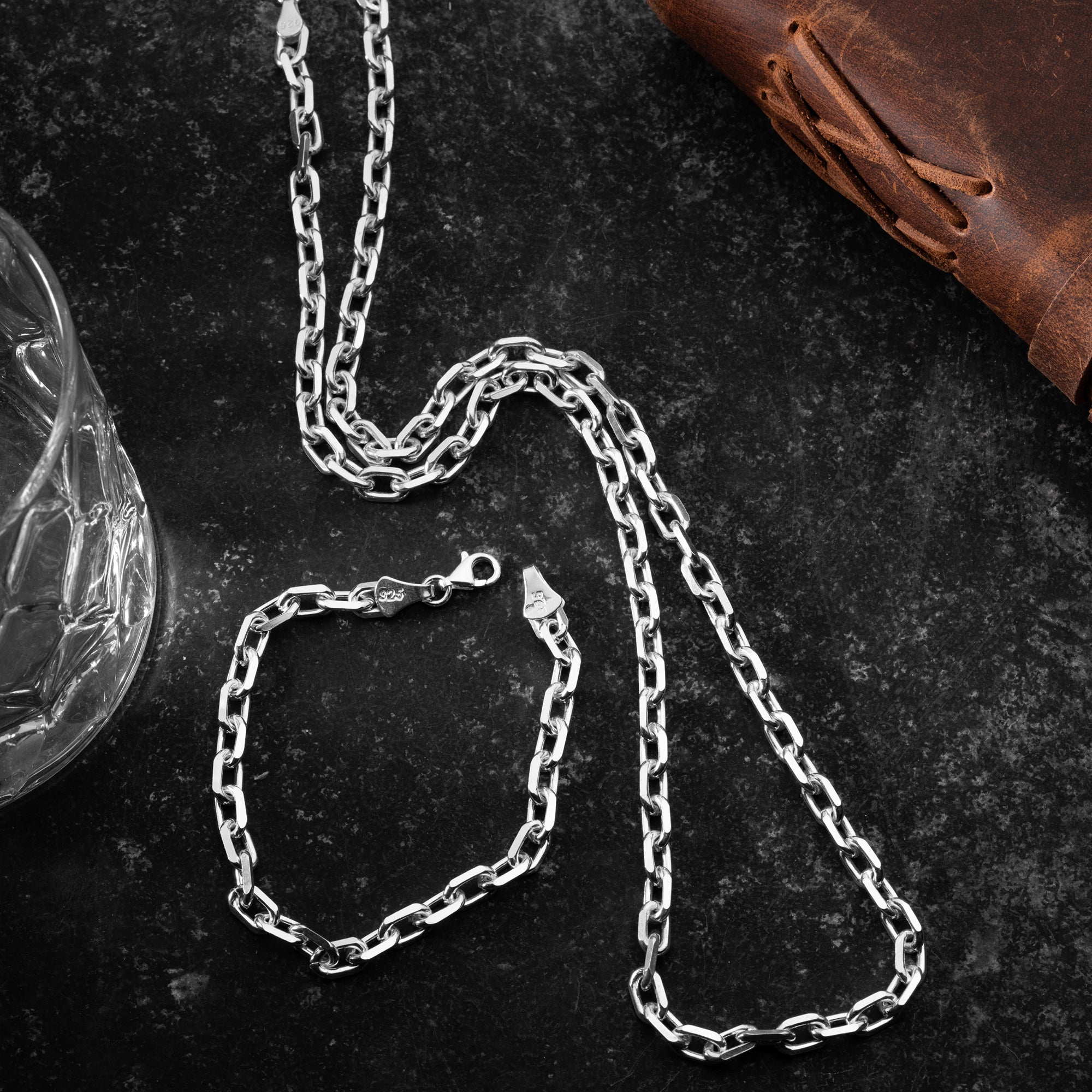 BIG ANKER HALSKETTE SET | 925 SILBER
