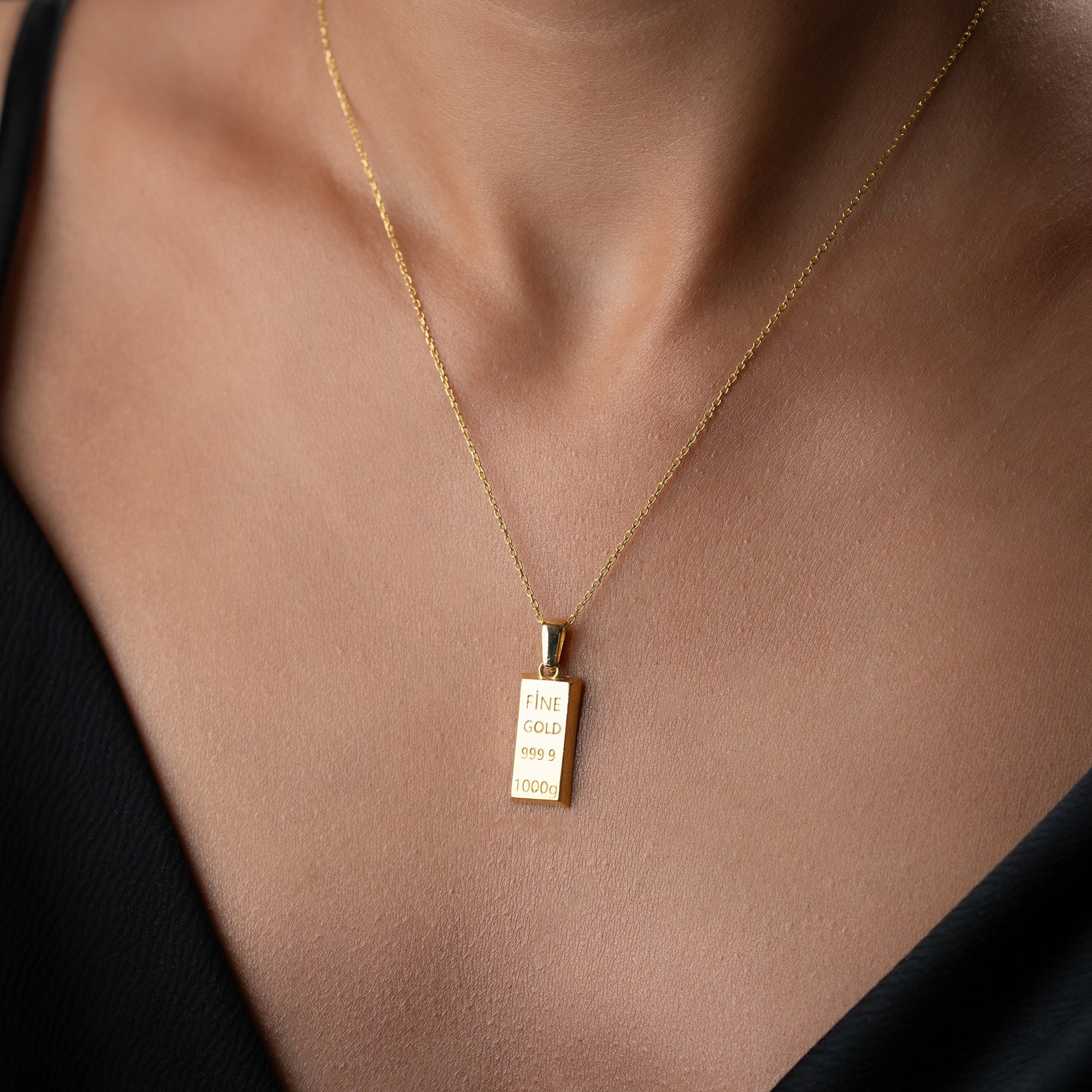 GOLDBAR HALSKETTE| 925 SILBER