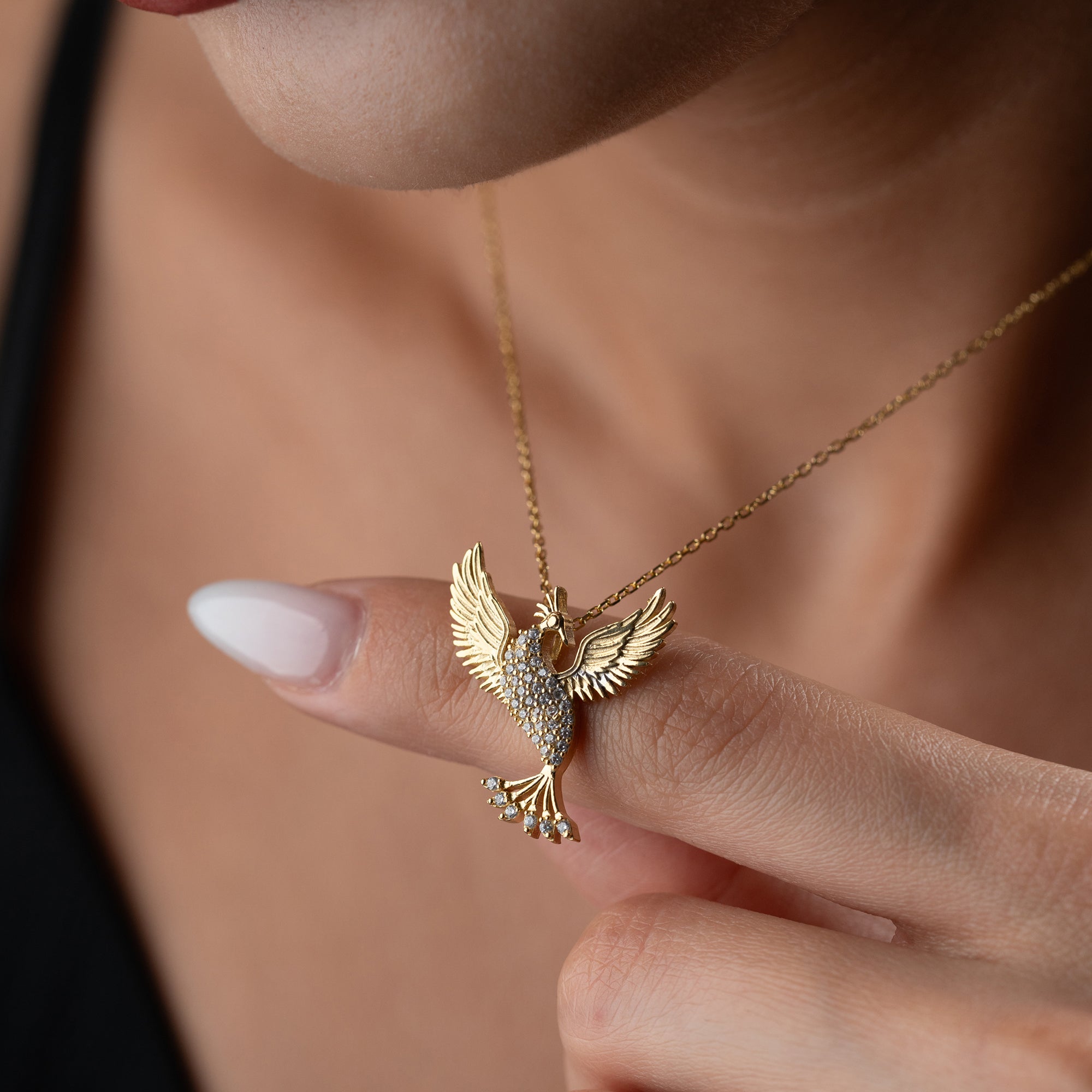 DIAMANT PHÖNIX HALSKETTE| 925 SILBER