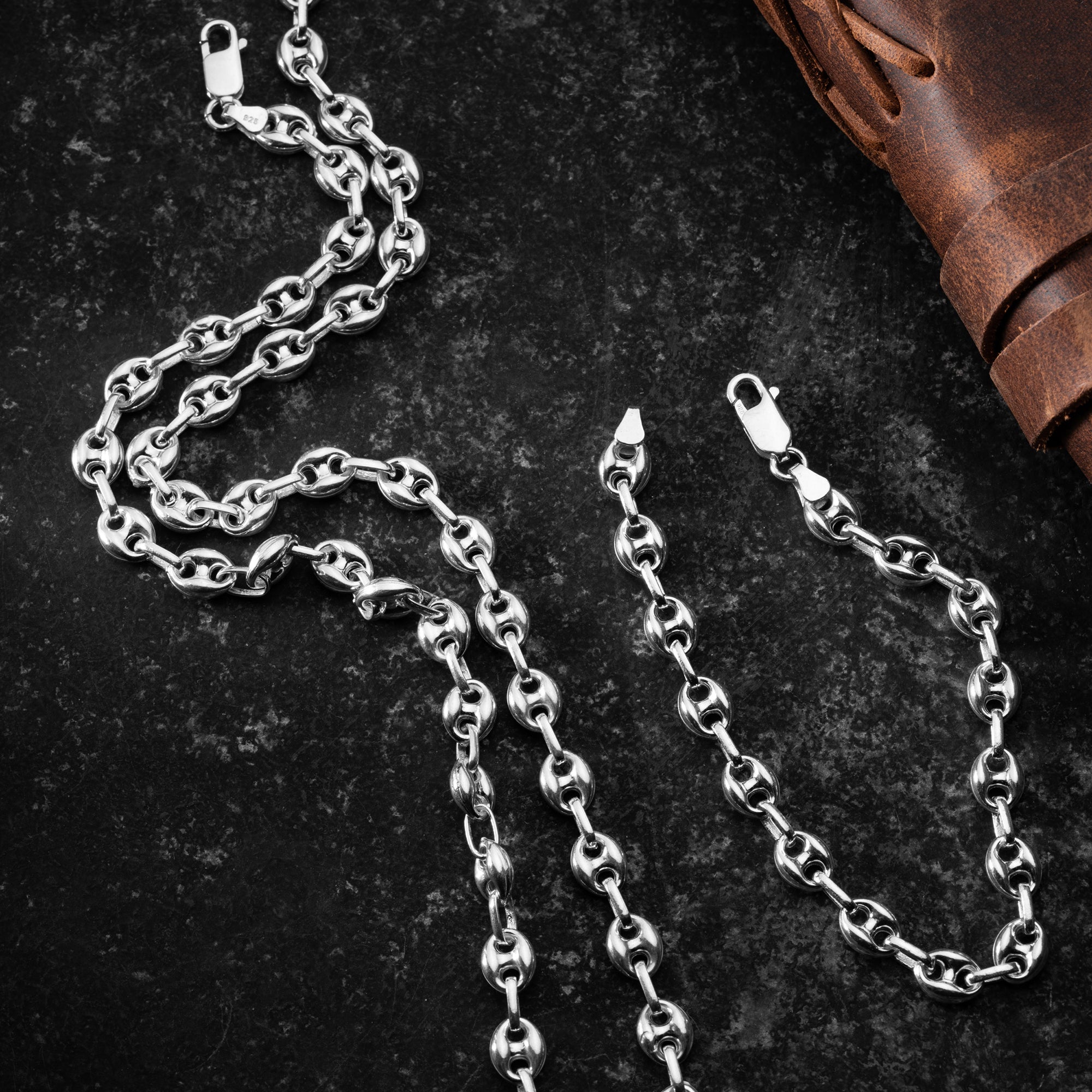 BOHNEN HALSKETTE SET | 925 SILBER