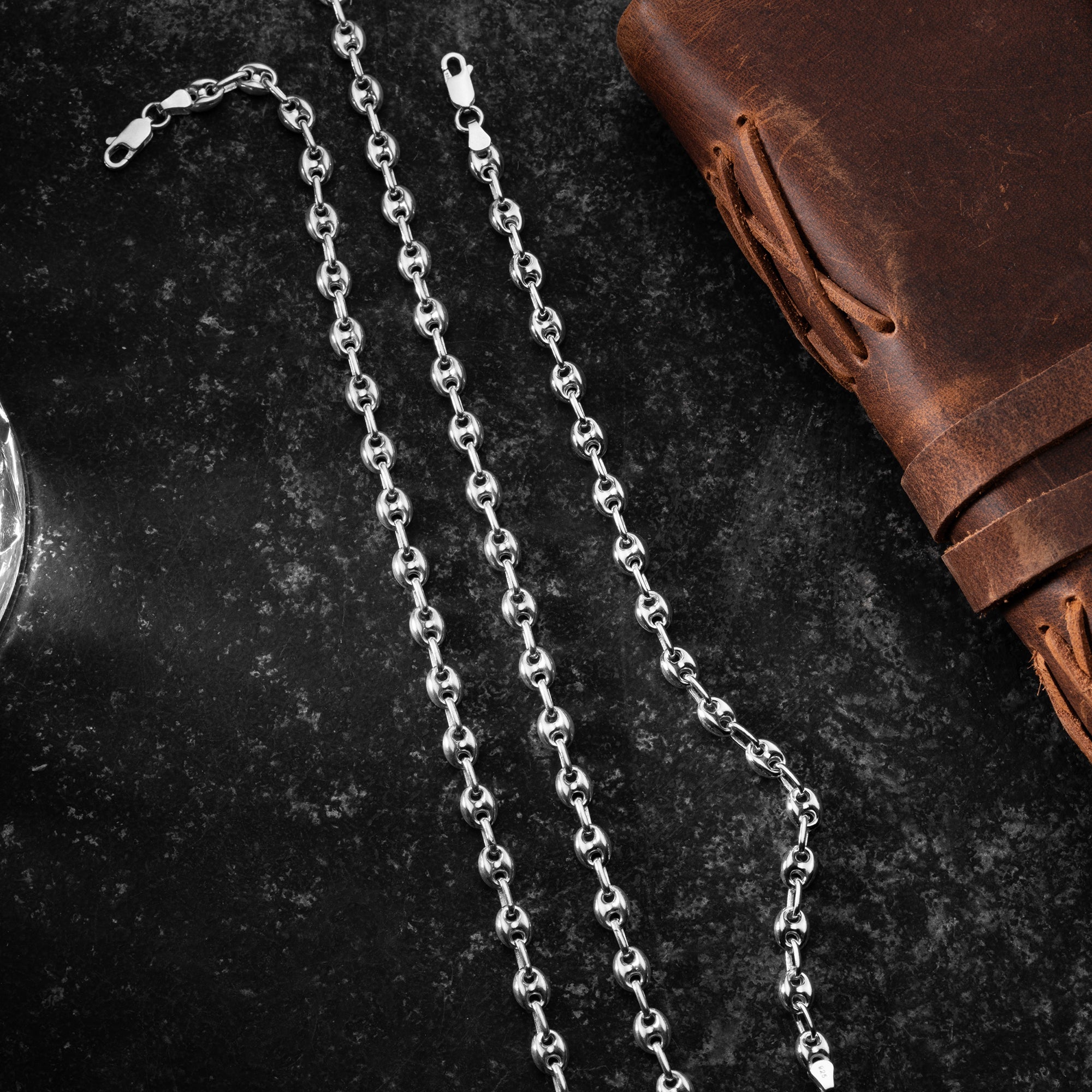 BOHNEN THIN HALSKETTE SET | 925 SILBER