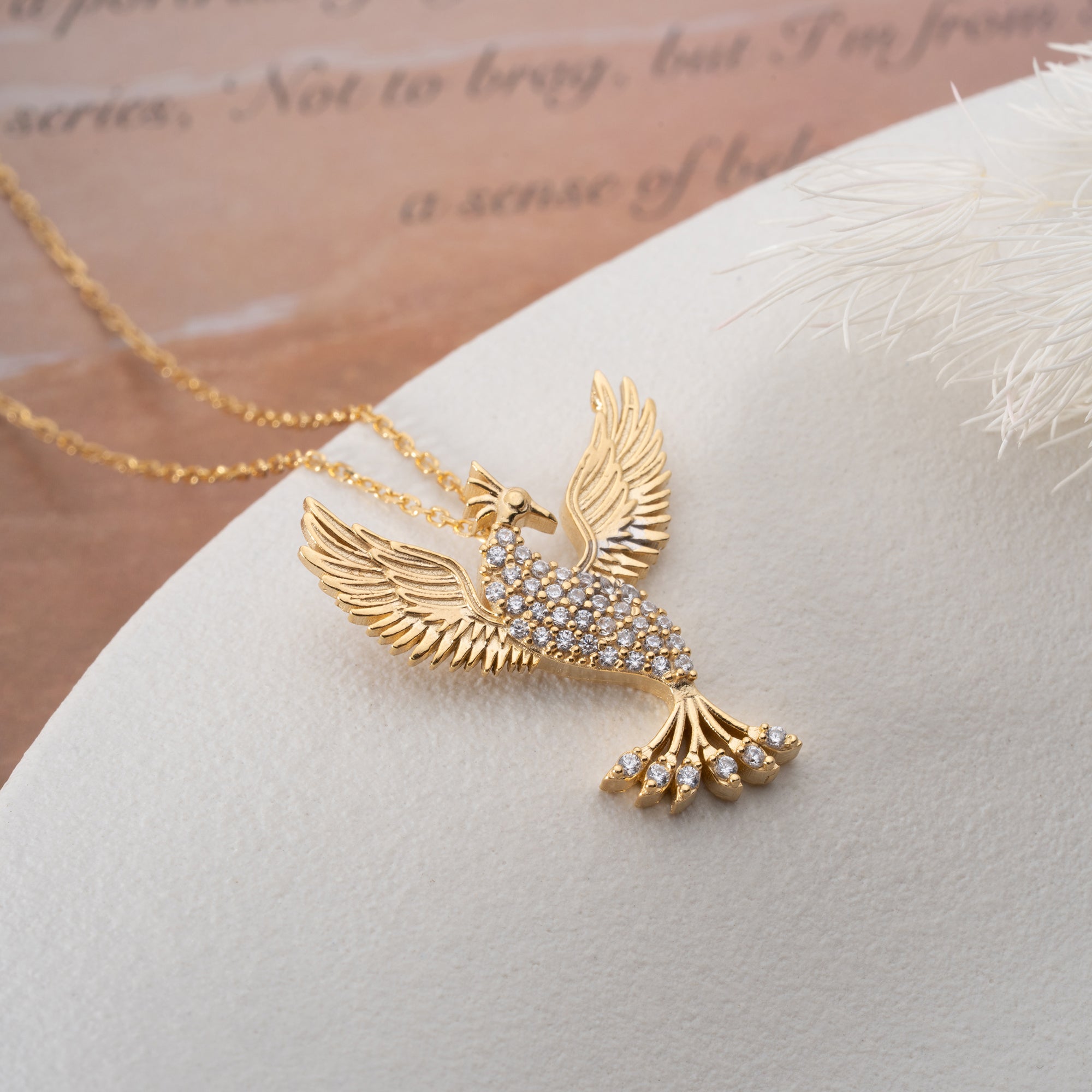 DIAMANT PHÖNIX HALSKETTE| 925 SILBER