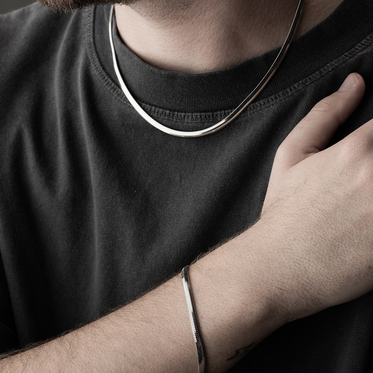 SNAKE HALSKETTE SET 4 MM | 925 SILBER