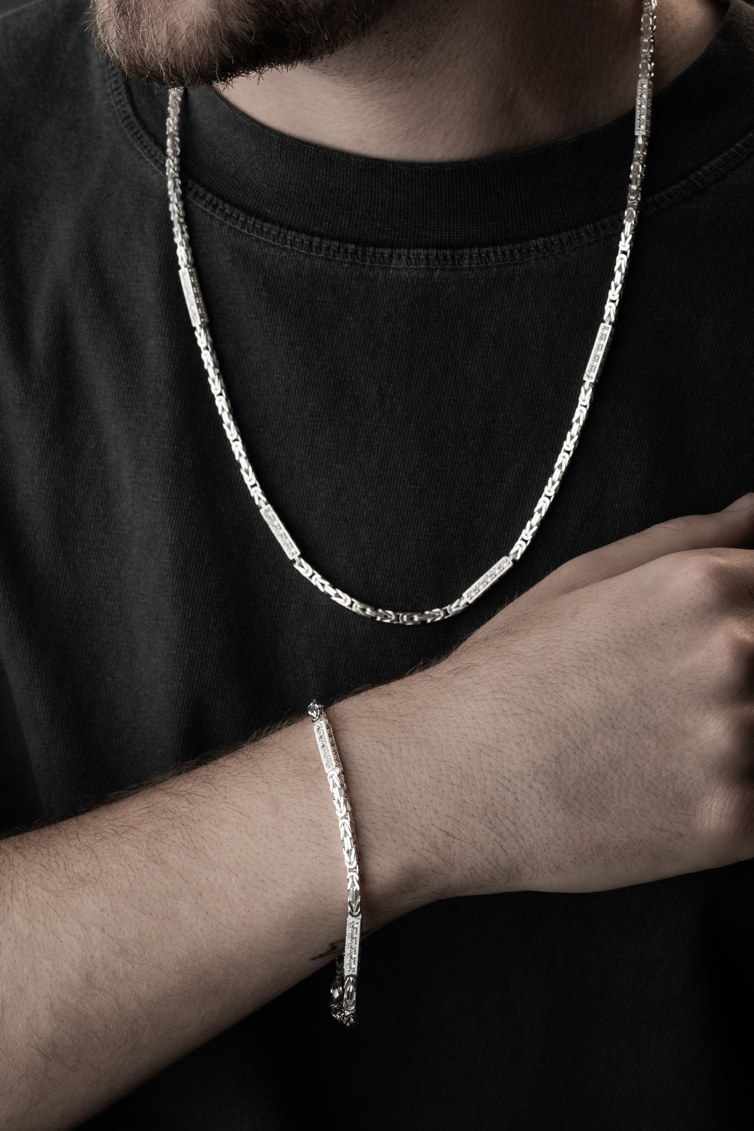 KÖNIGSKETTE ICED OUT SET 3 MM | 925 SILBER