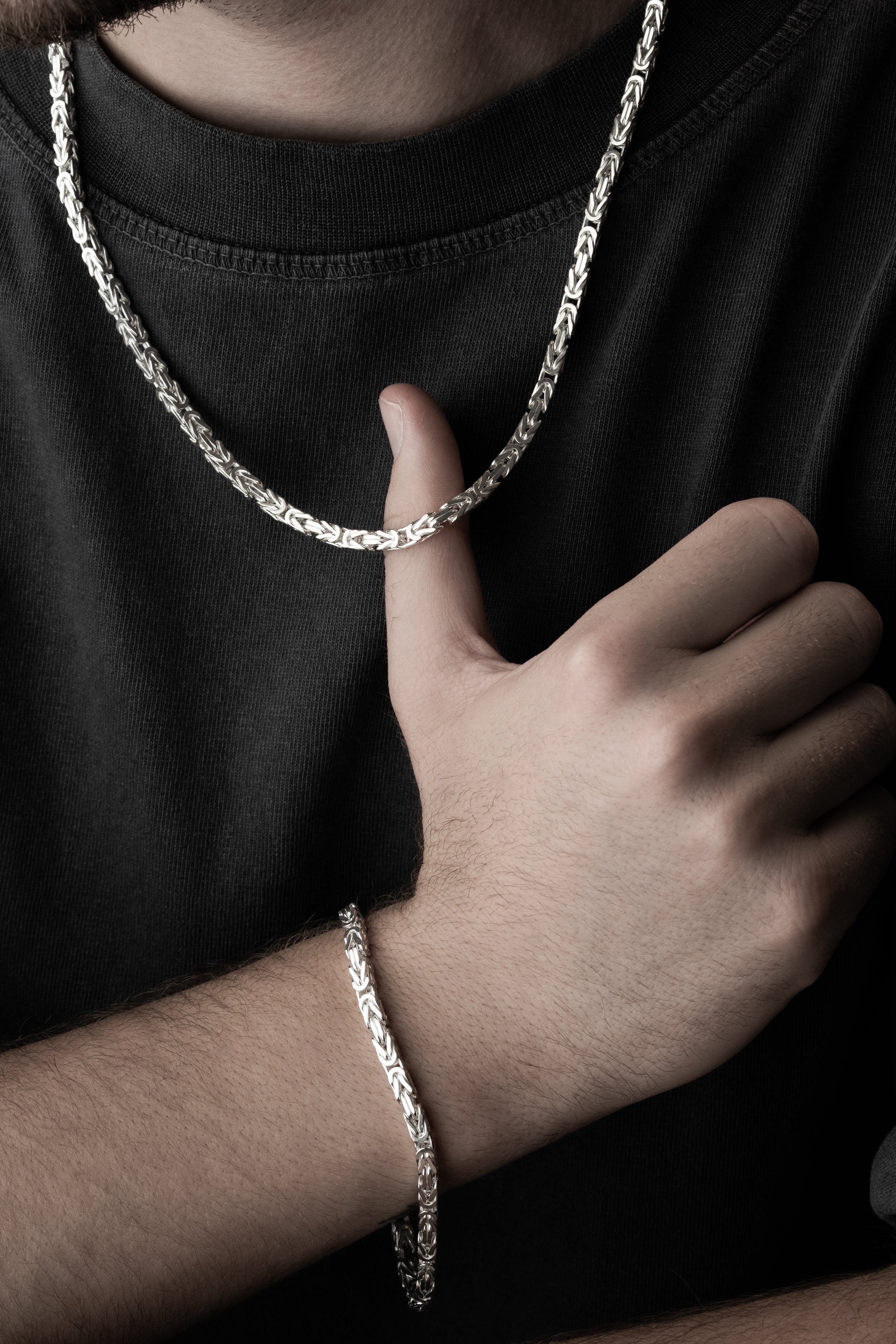 KÖNIGSKETTE SET 4 MM | 925 SILBER