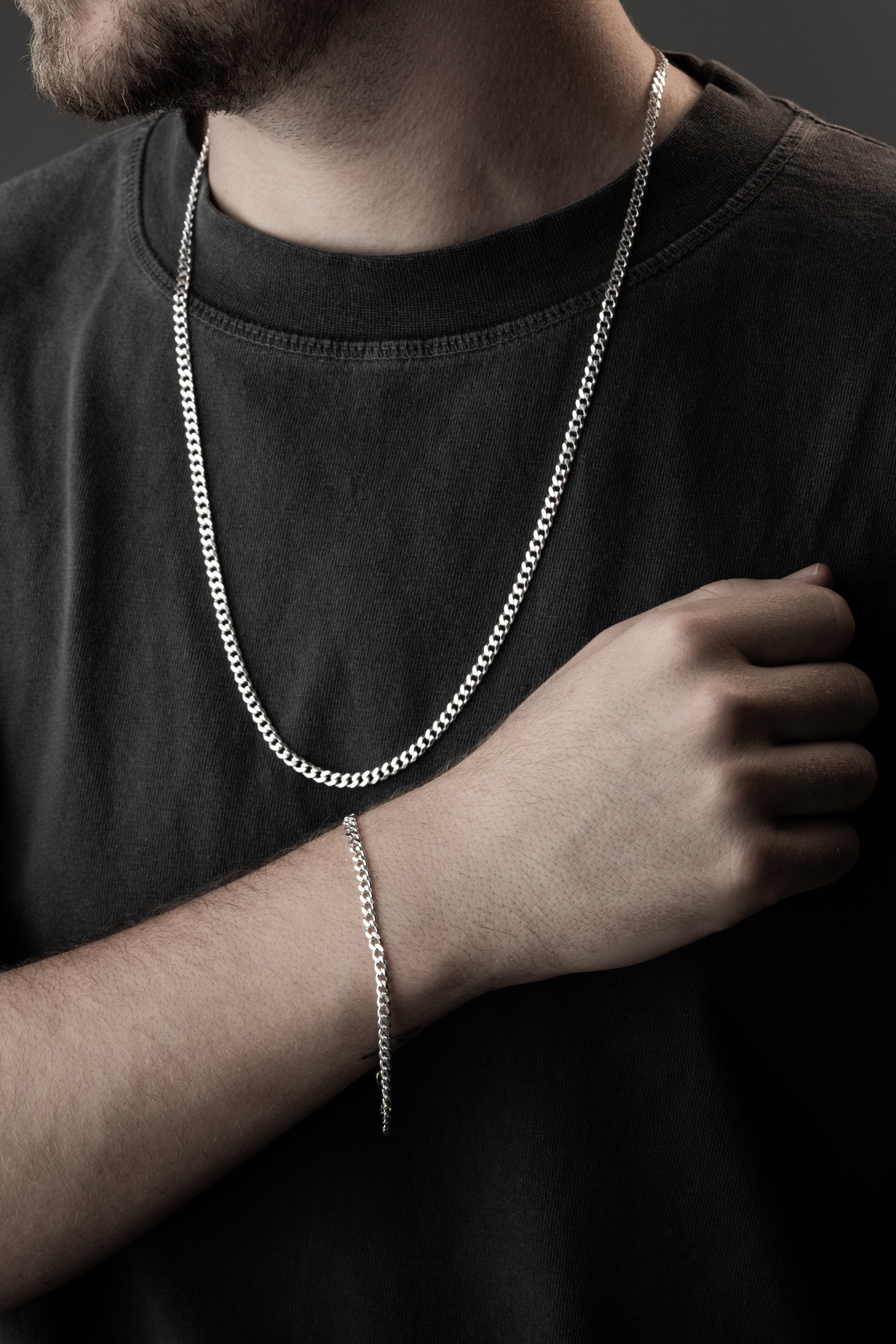 PANZER HALSKETTE SET 3 MM | 925 SILBER