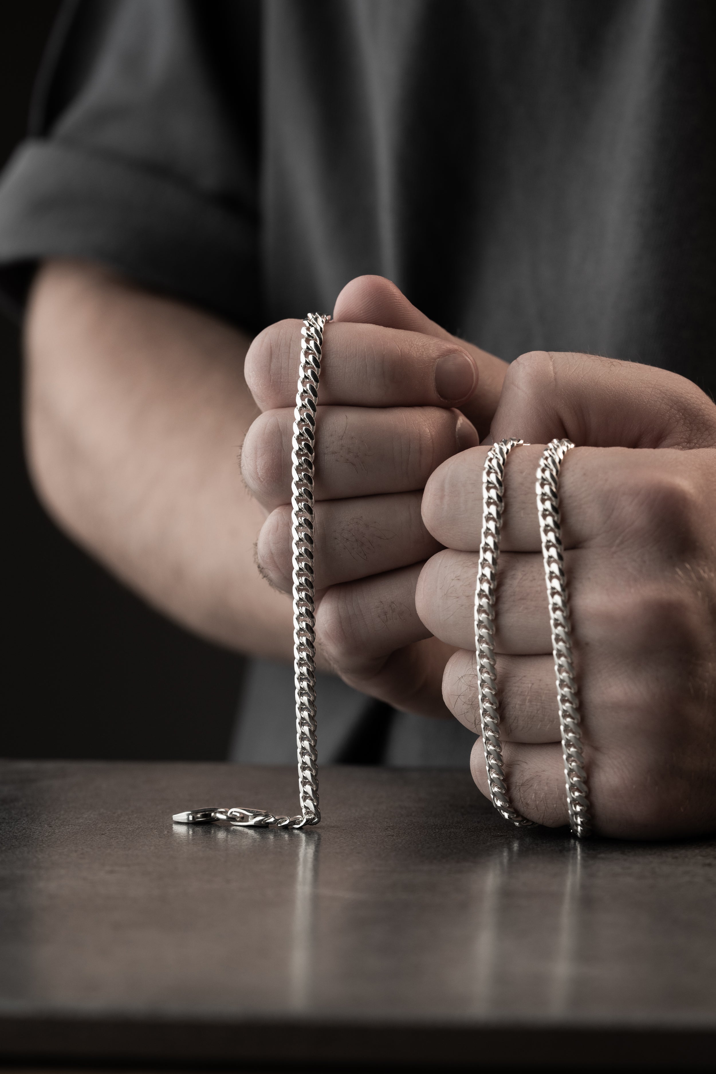 PANZER HALSKETTE SET 4 MM | 925 SILBER