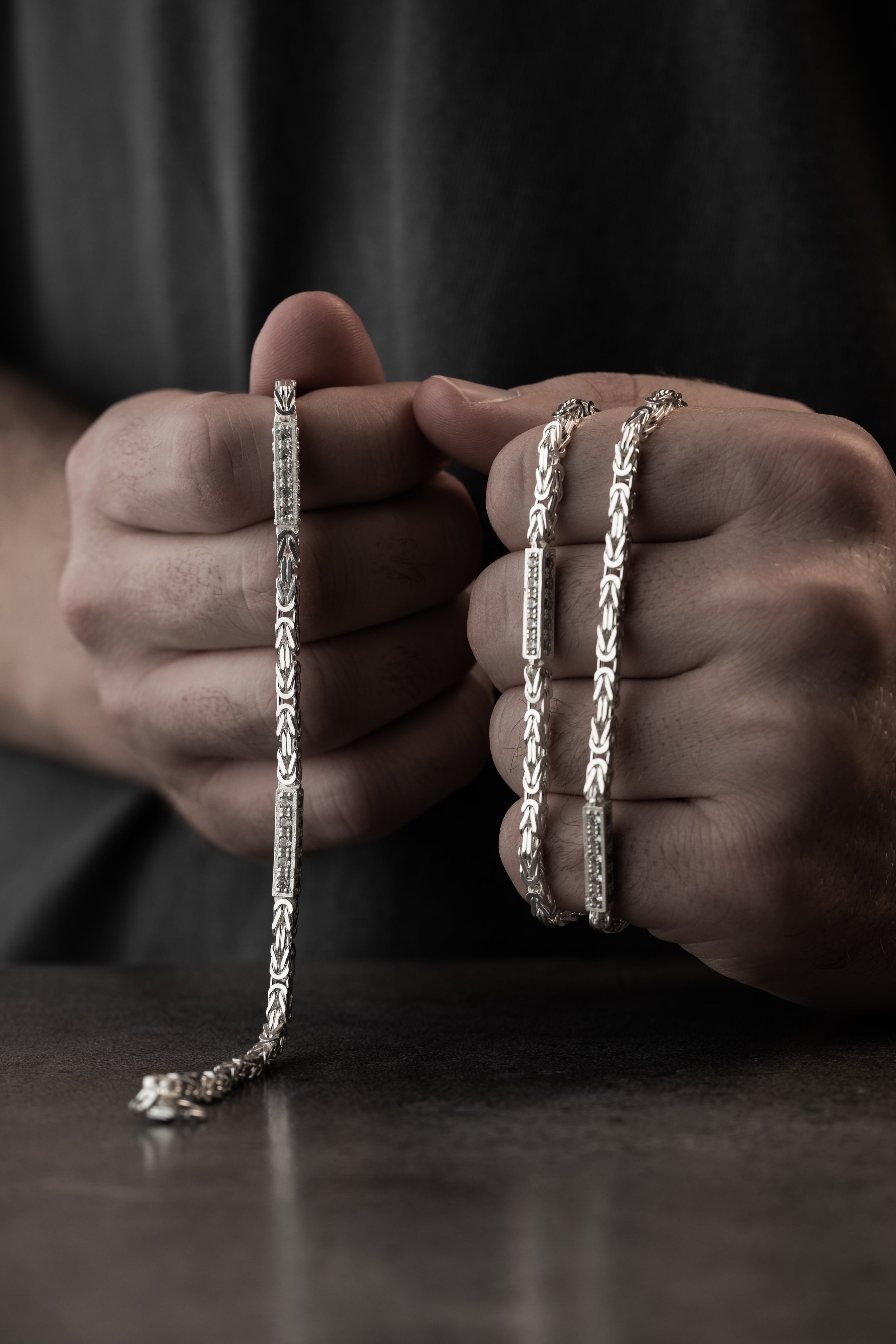 KÖNIGSKETTE ICED OUT SET 3 MM | 925 SILBER