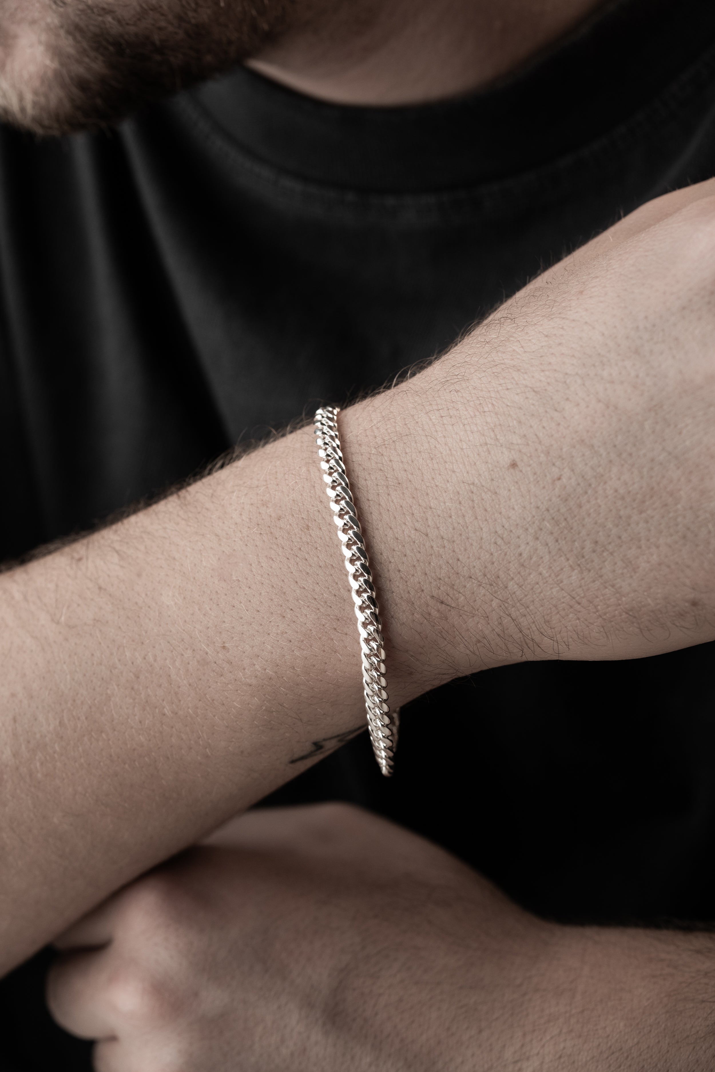 PANZER ARMBAND 4 MM | 925 SILBER