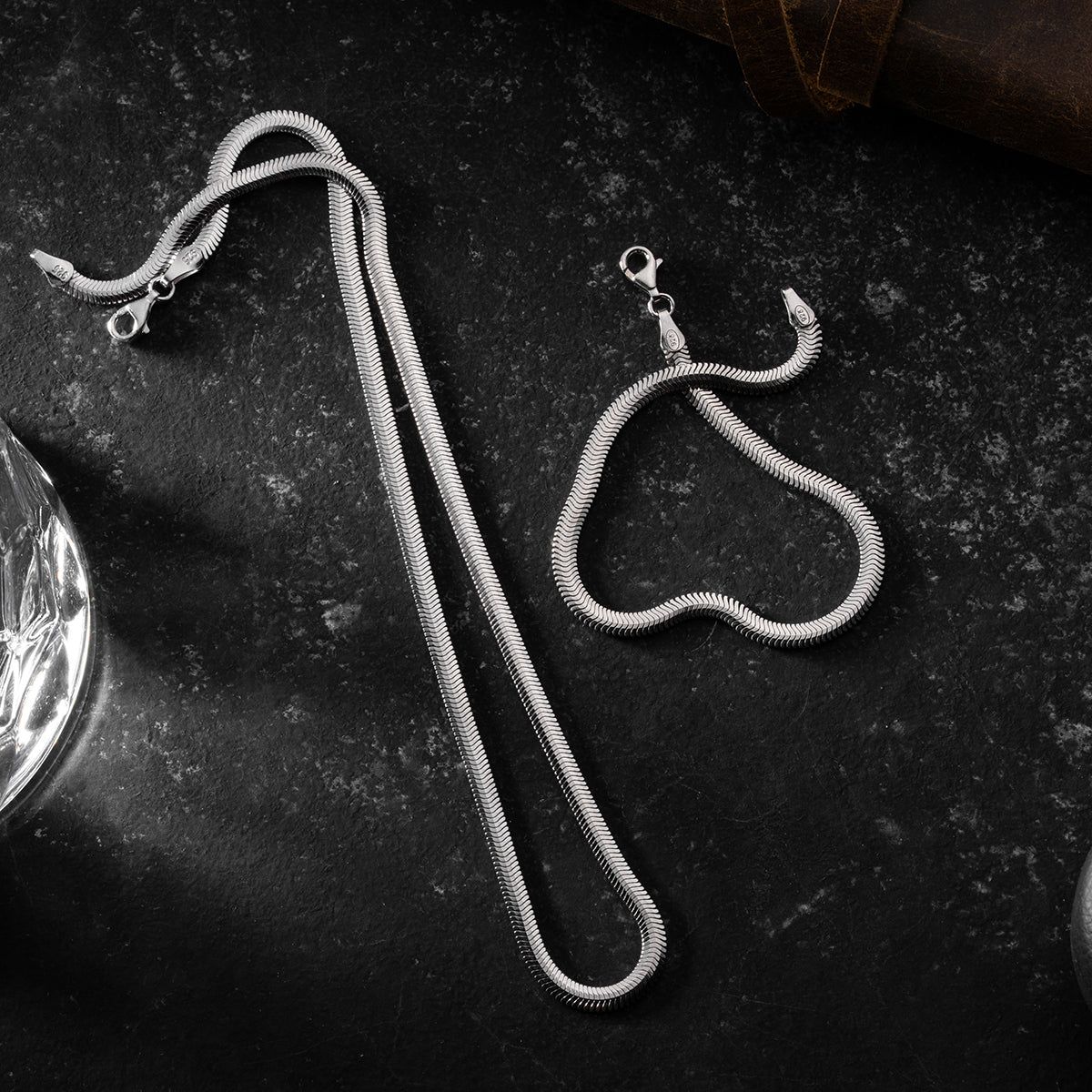 SNAKE HALSKETTE SET 4 MM | 925 SILBER