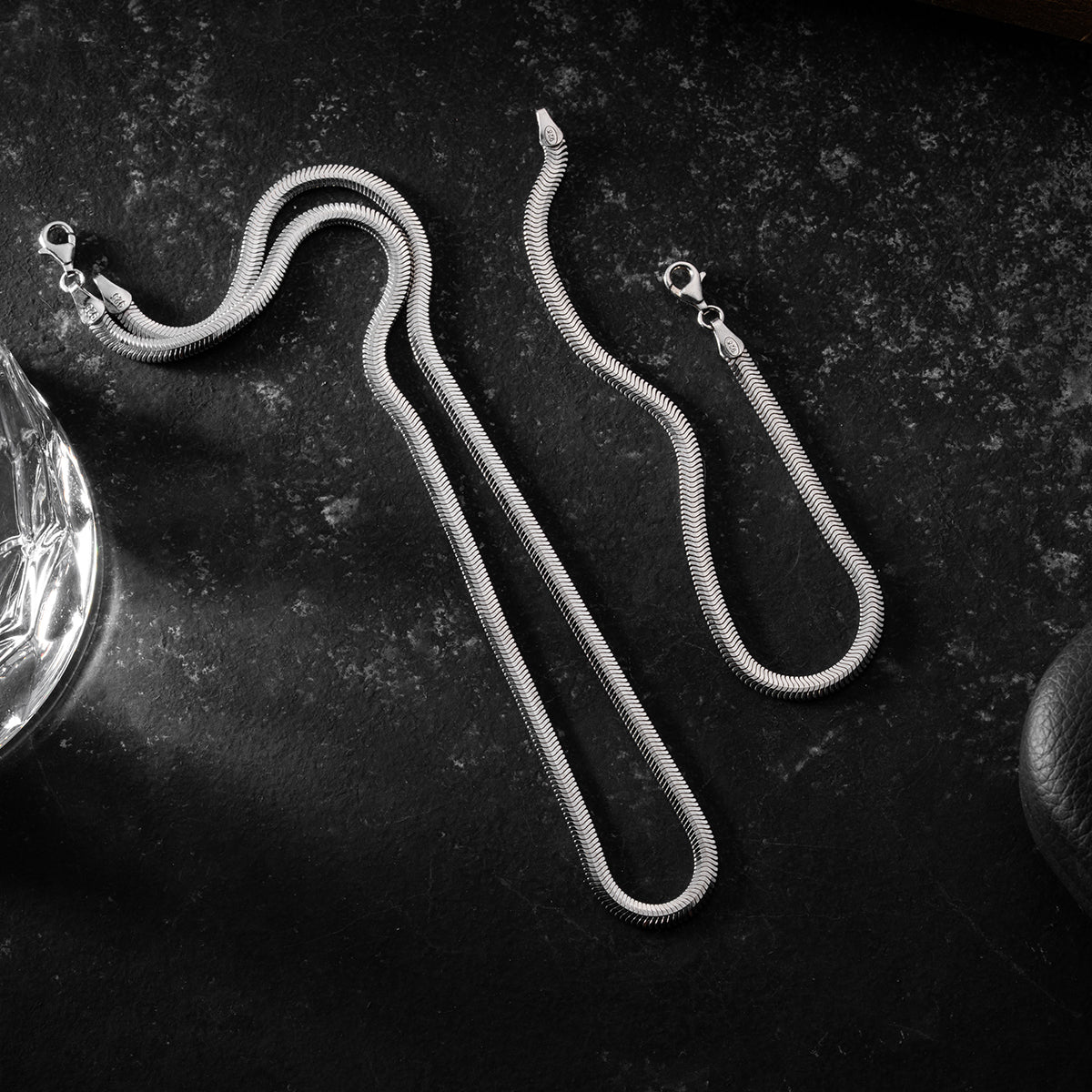 SNAKE HALSKETTE SET 4 MM | 925 SILBER