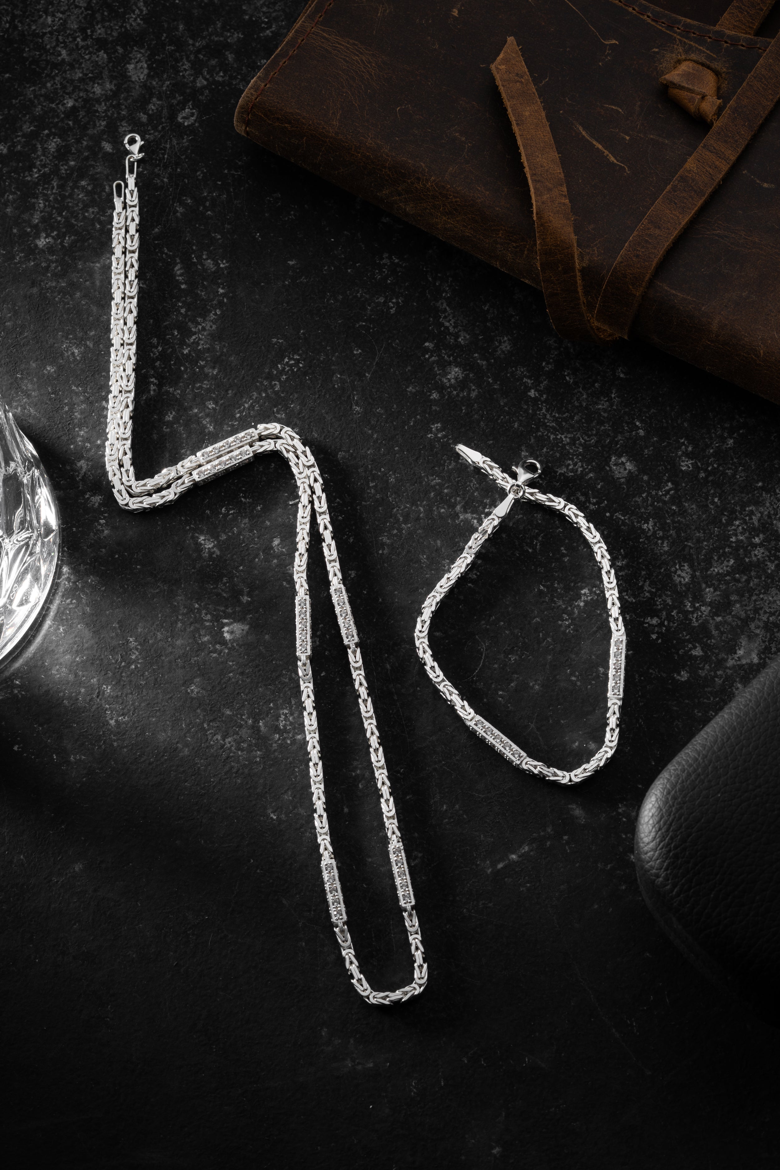 KÖNIGSKETTE ICED OUT SET 3 MM | 925 SILBER