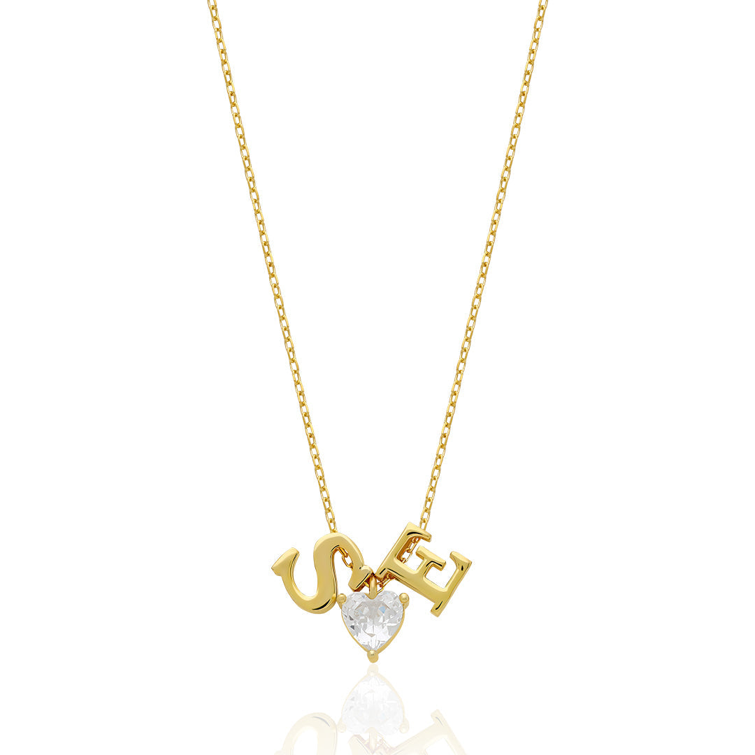Voluminous Double Letter Necklace - 925 SILVER