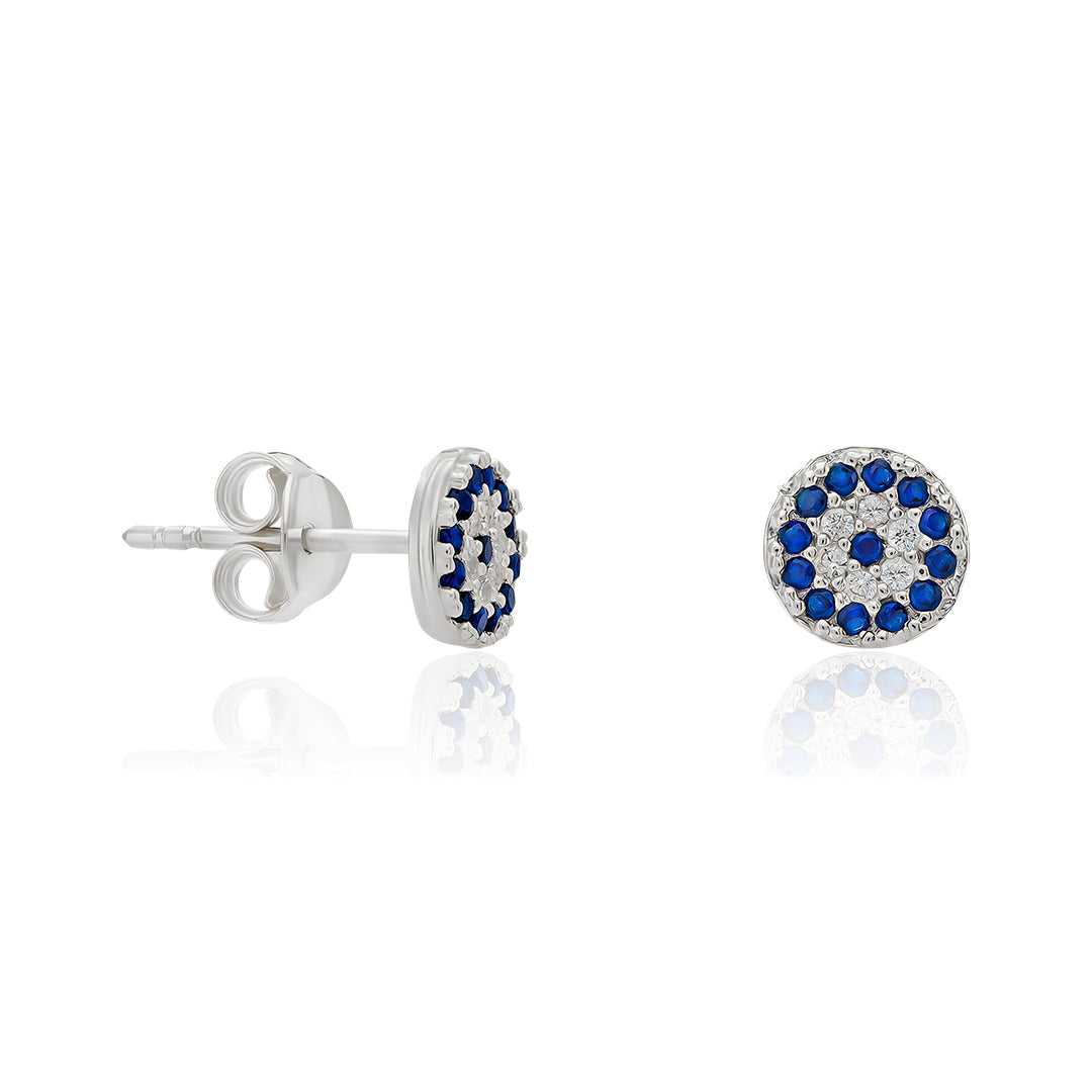 Minimalist Evil Eye Earrings - 925 SILVER