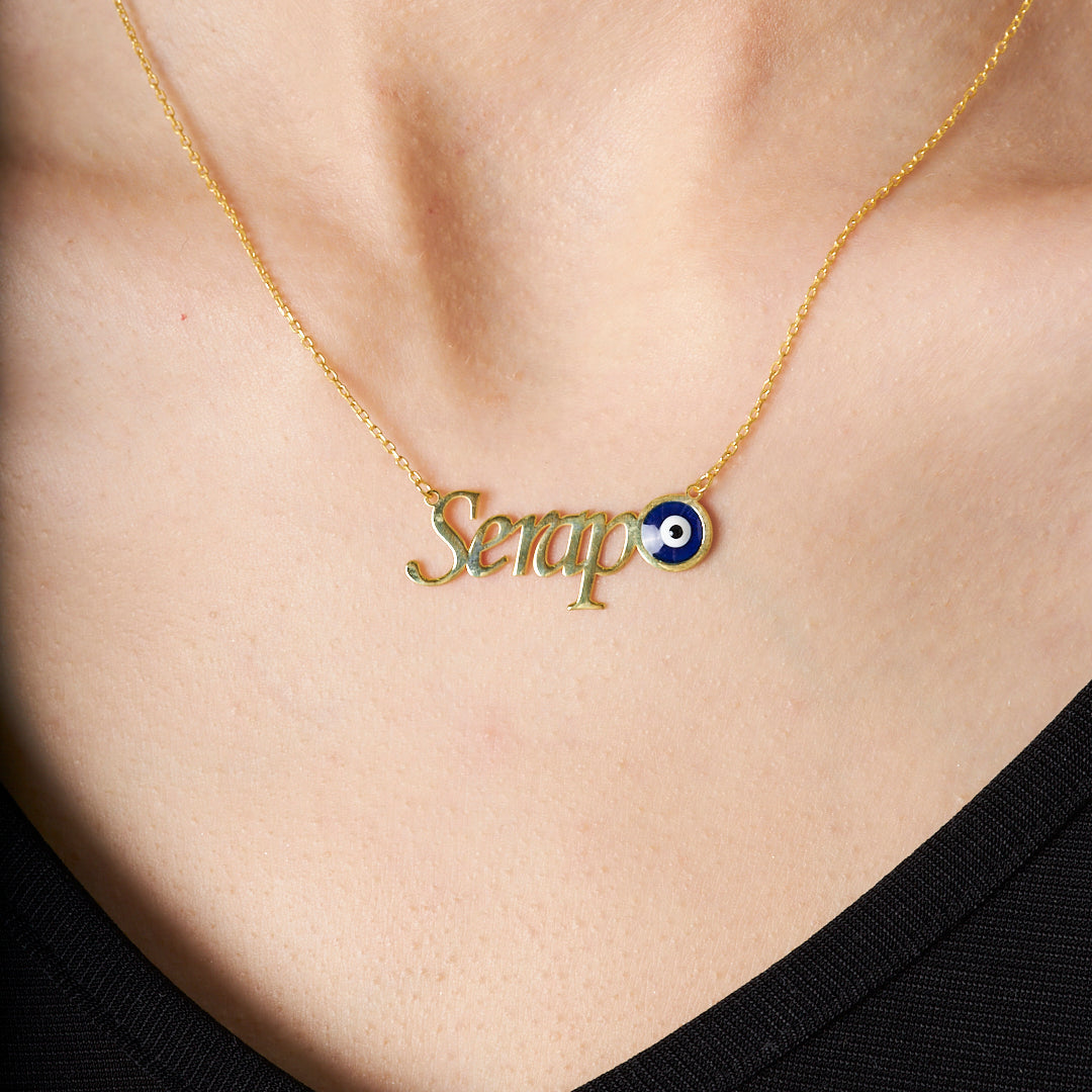 Evil Eye Name Necklace - 925 Silver