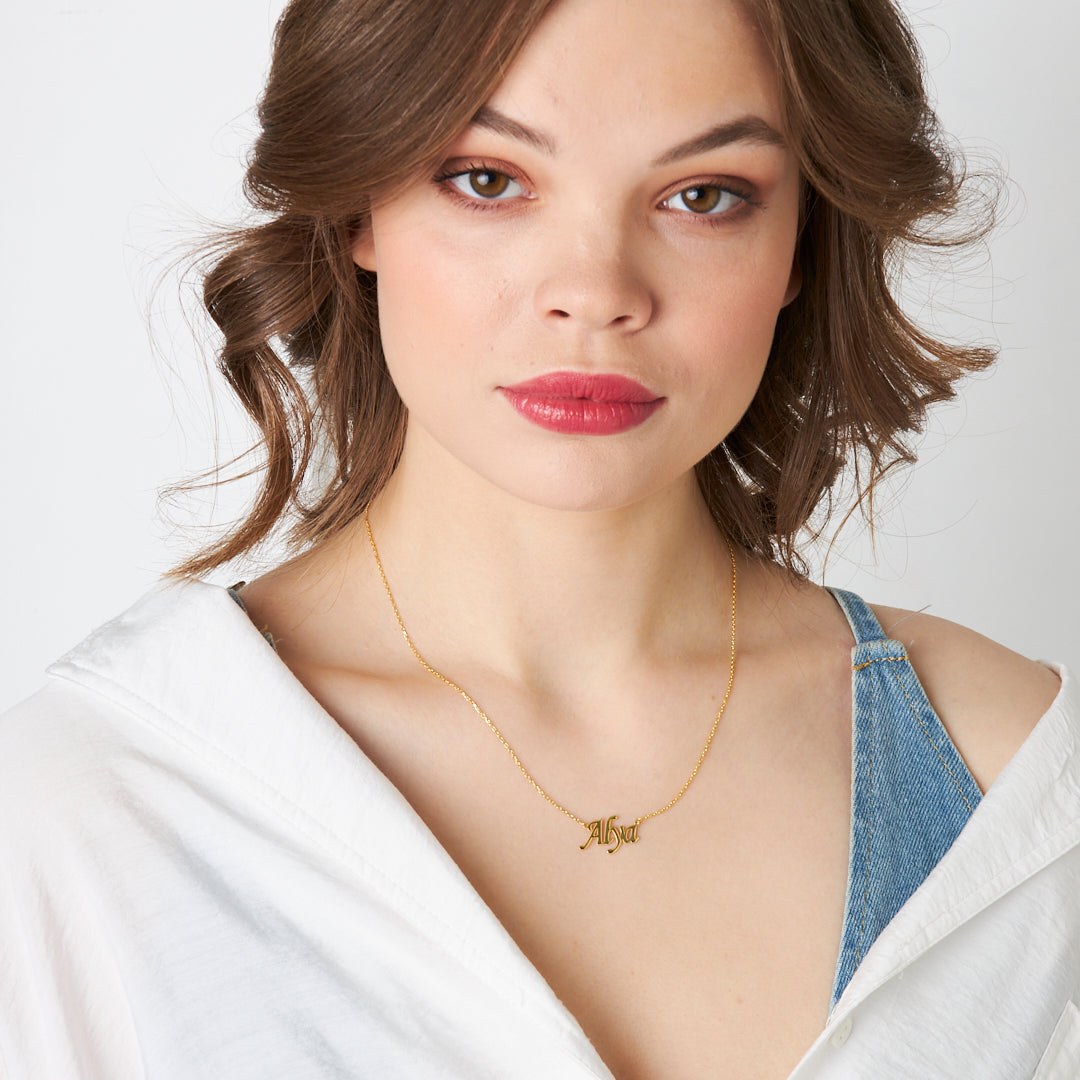 Tailed Name Necklace - 925 Silver