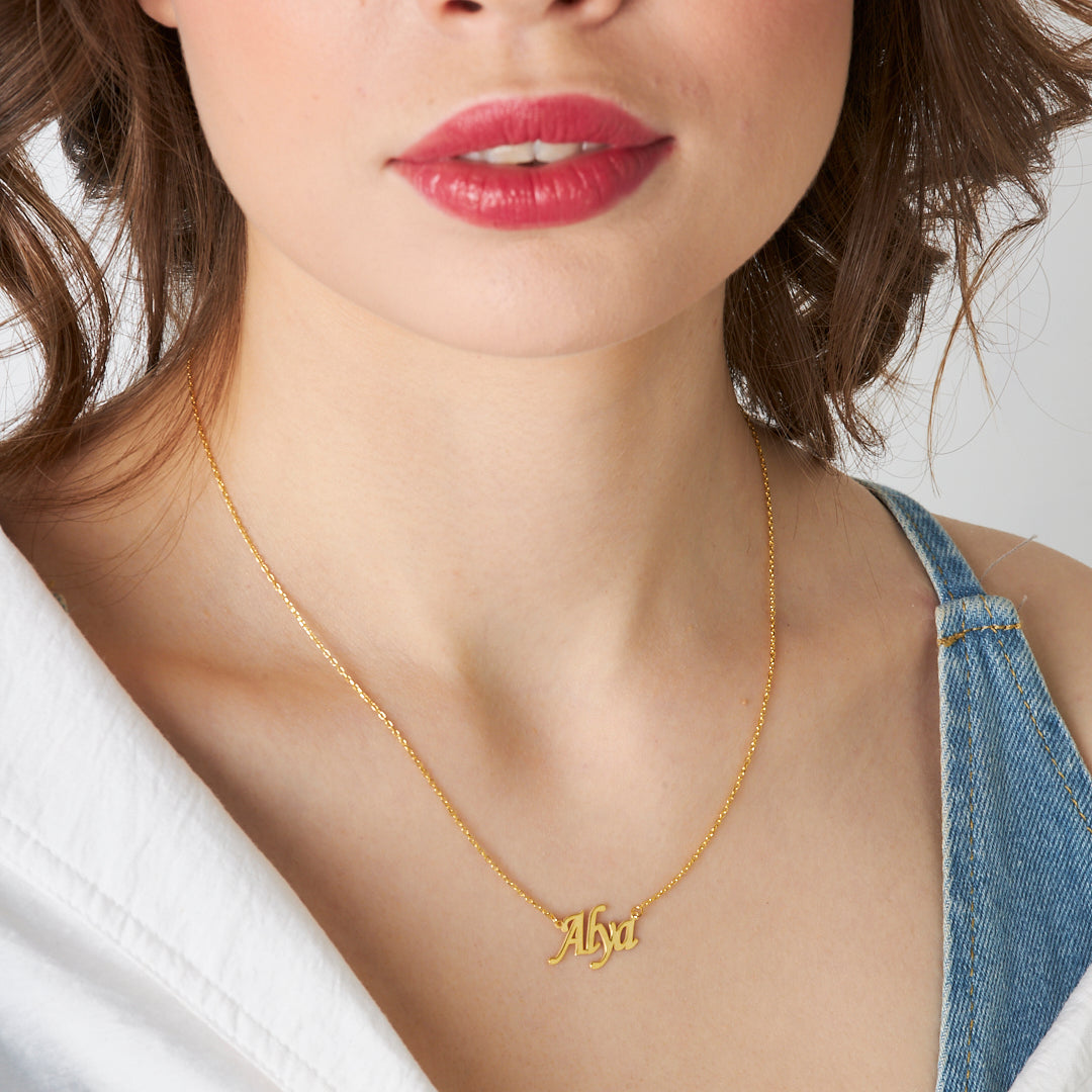 Tailed Name Necklace - 925 Silver