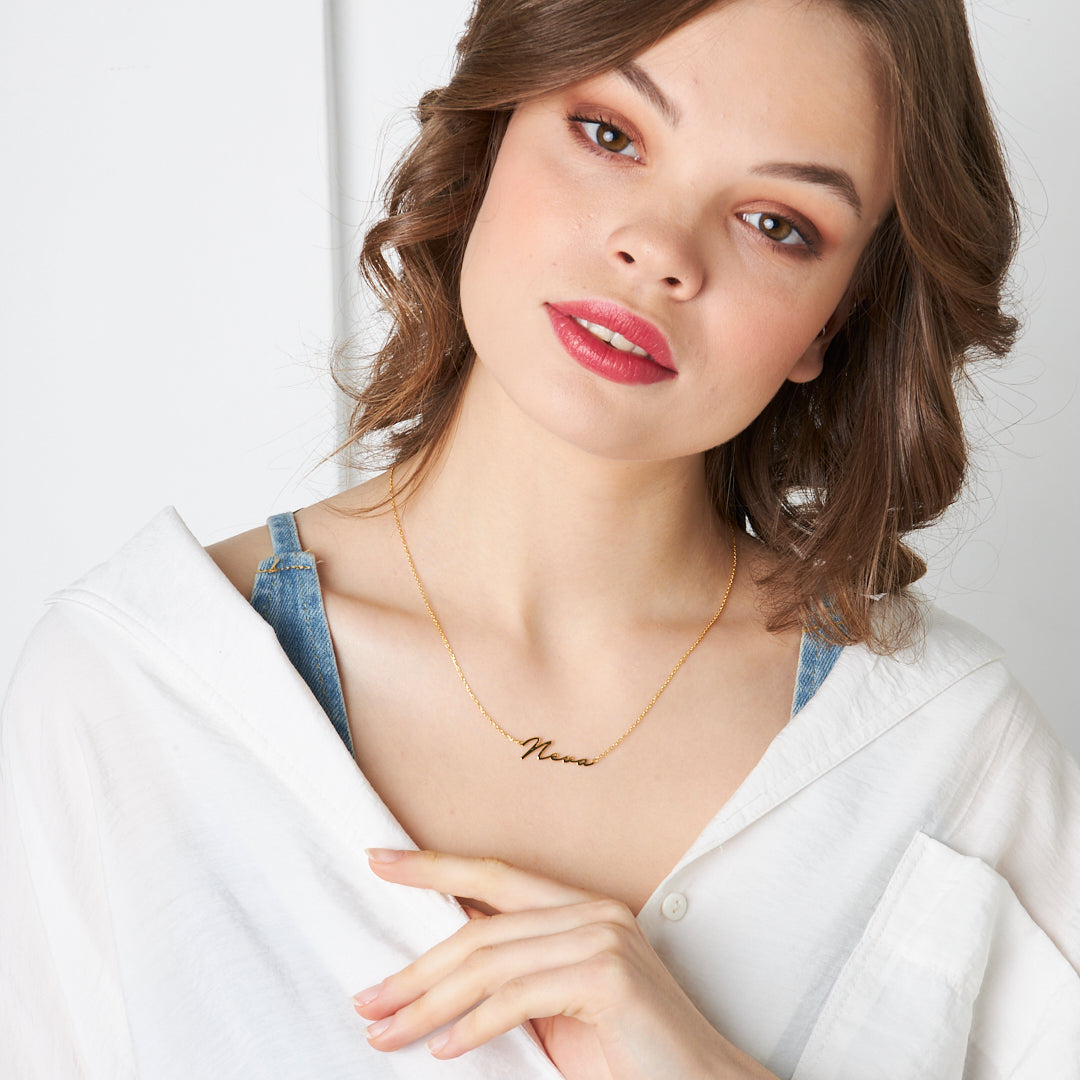 Thin Name Necklace - 925 SILVER