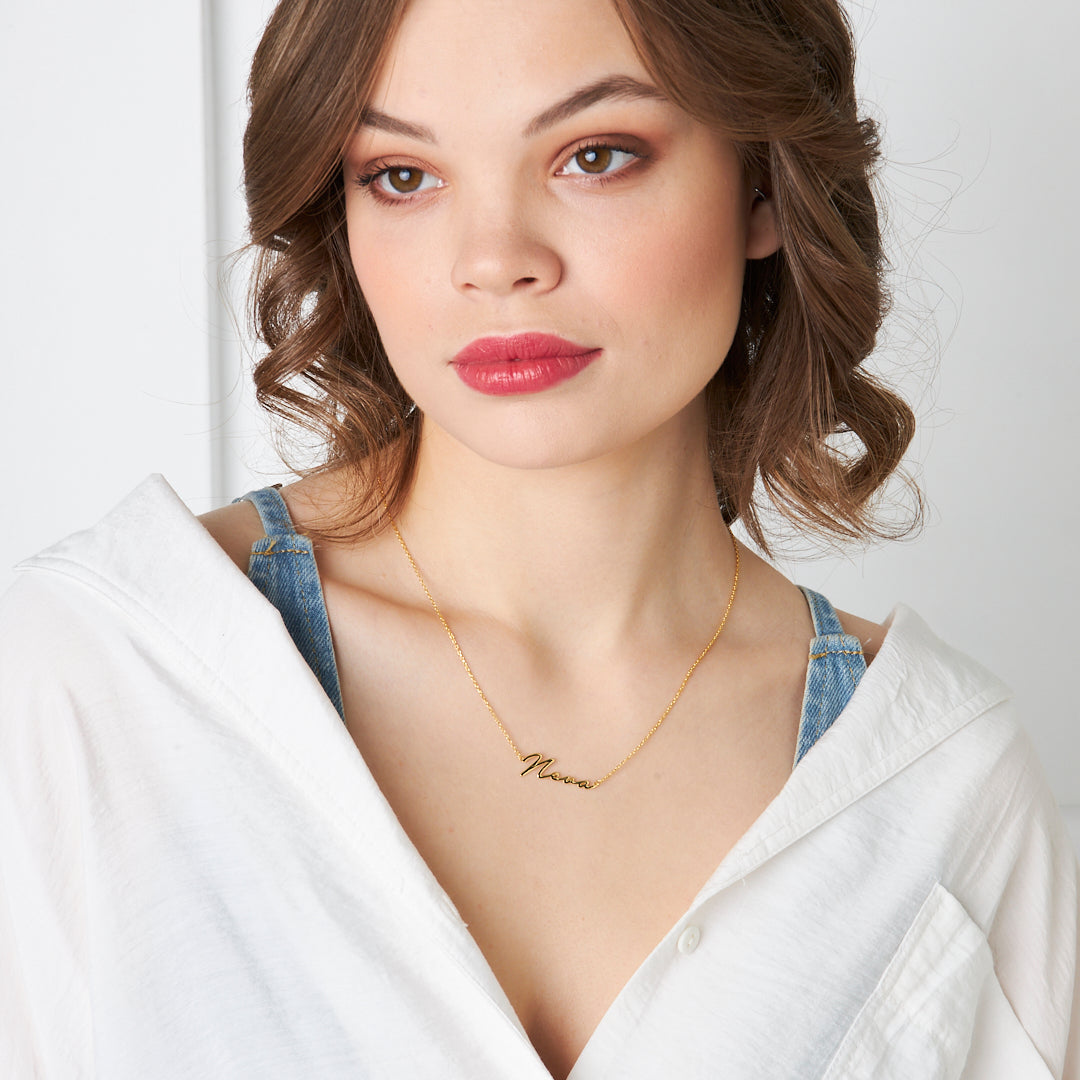 Thin Name Necklace - 925 SILVER