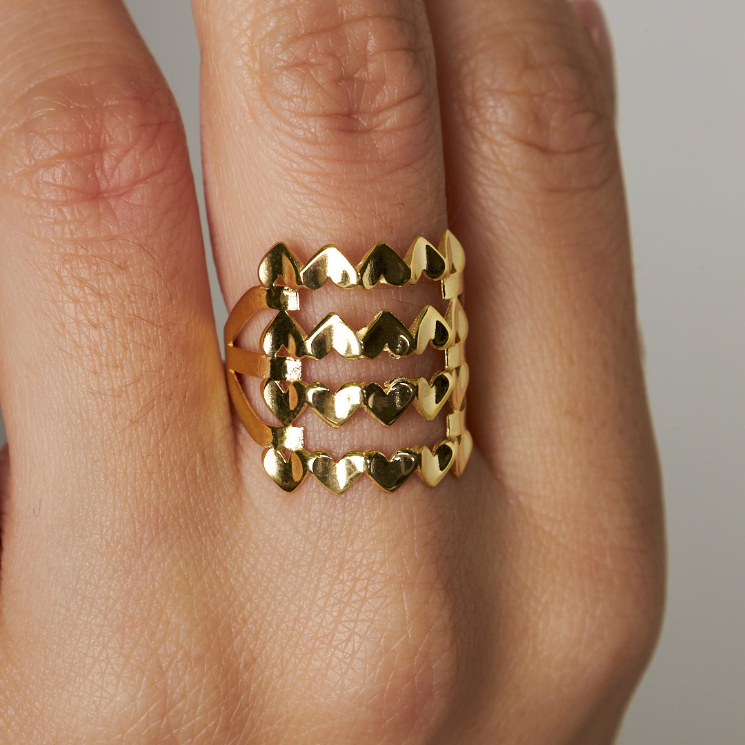 Heart Wave Ring - 925 SILVER