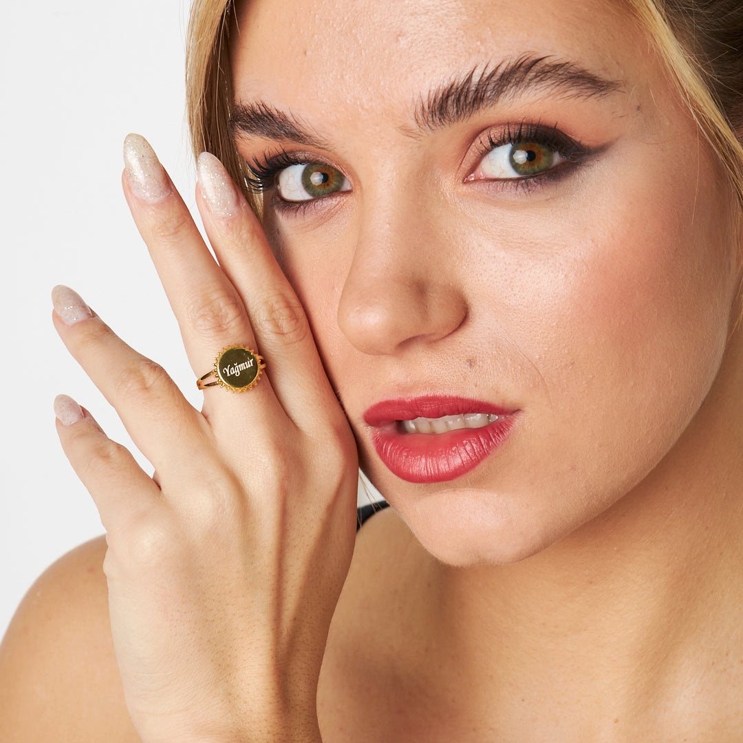 RUNDE GRAVUR RING | 925 SILBER