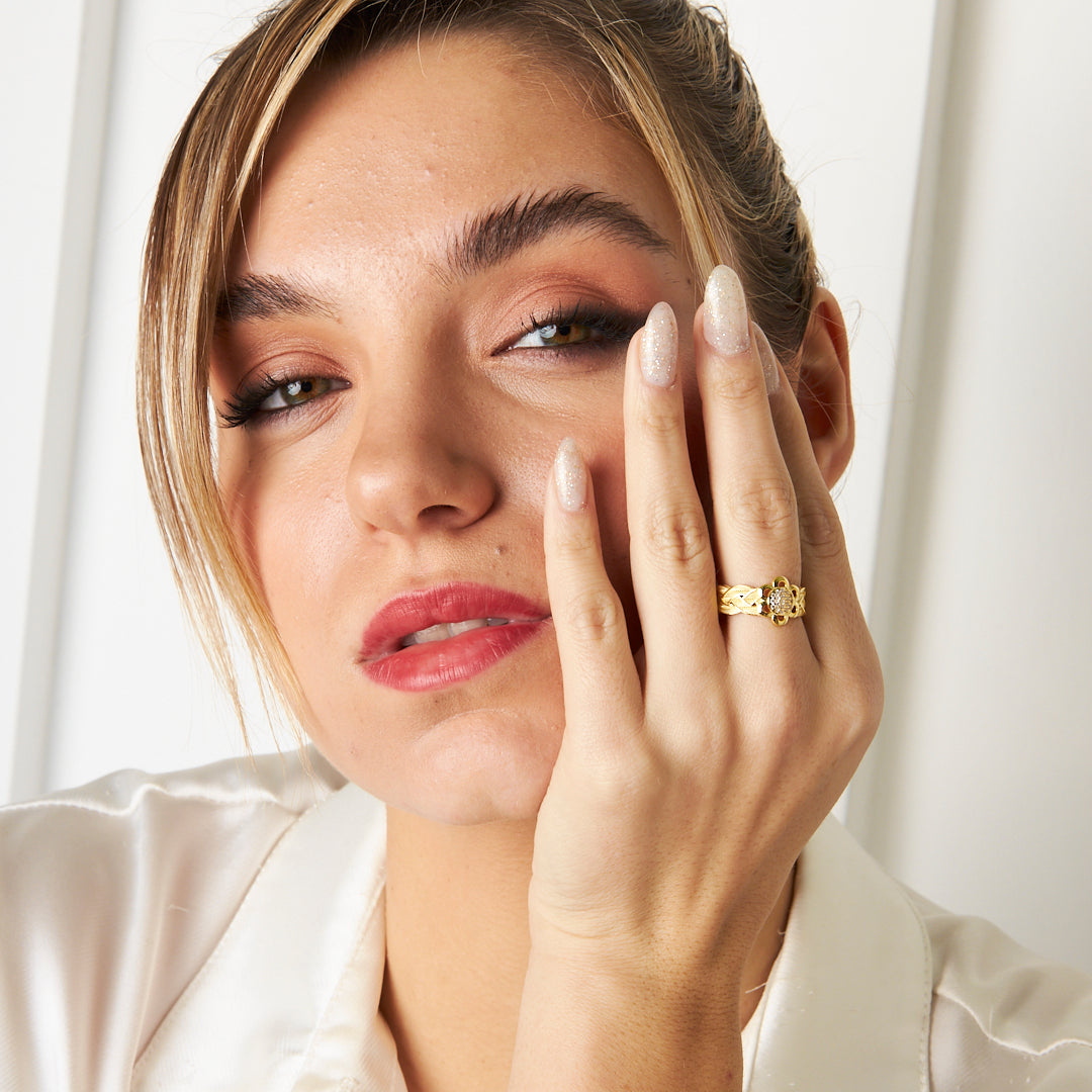 STRICK RING MIT STEIN | 925 SILBER