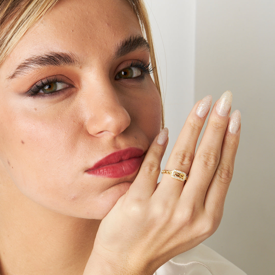 Detailed Stone Eternity Ring - 925 SILVER