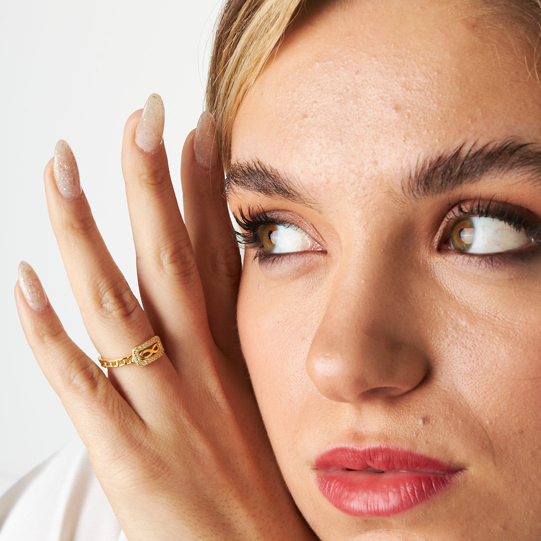 Detailed Stone Eternity Ring - 925 SILVER