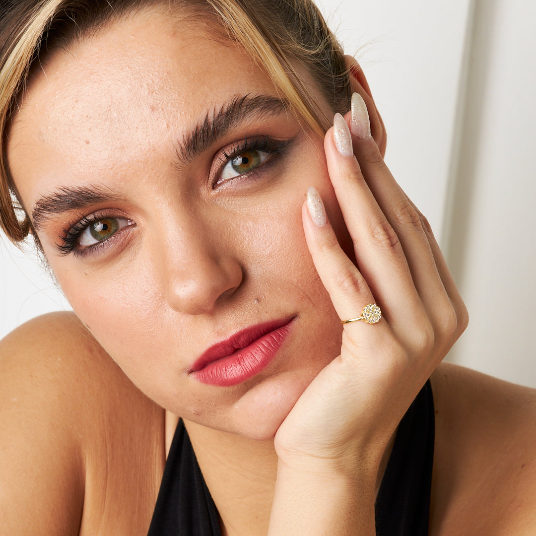 Heart Flower Model Ring - 925 SILVER