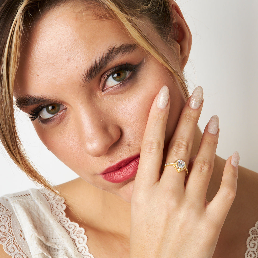 BAGUETTE TROPFEN RING | 925 SILBER